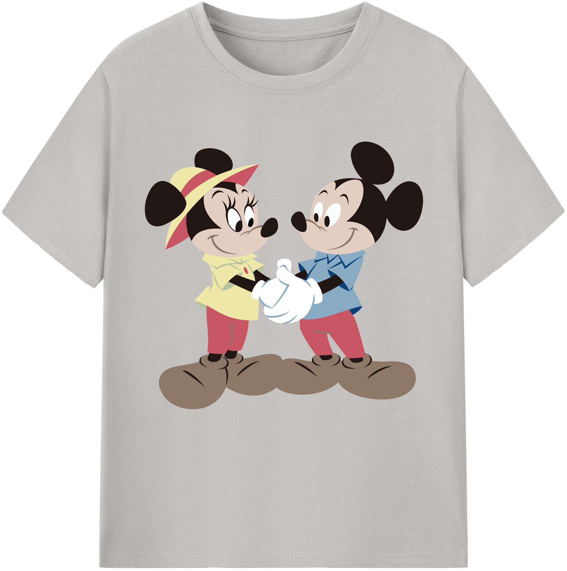 （画像用） ミッキーマウス Mickey Mouse レディースカジュアルプリントTシャツ（綿100％）