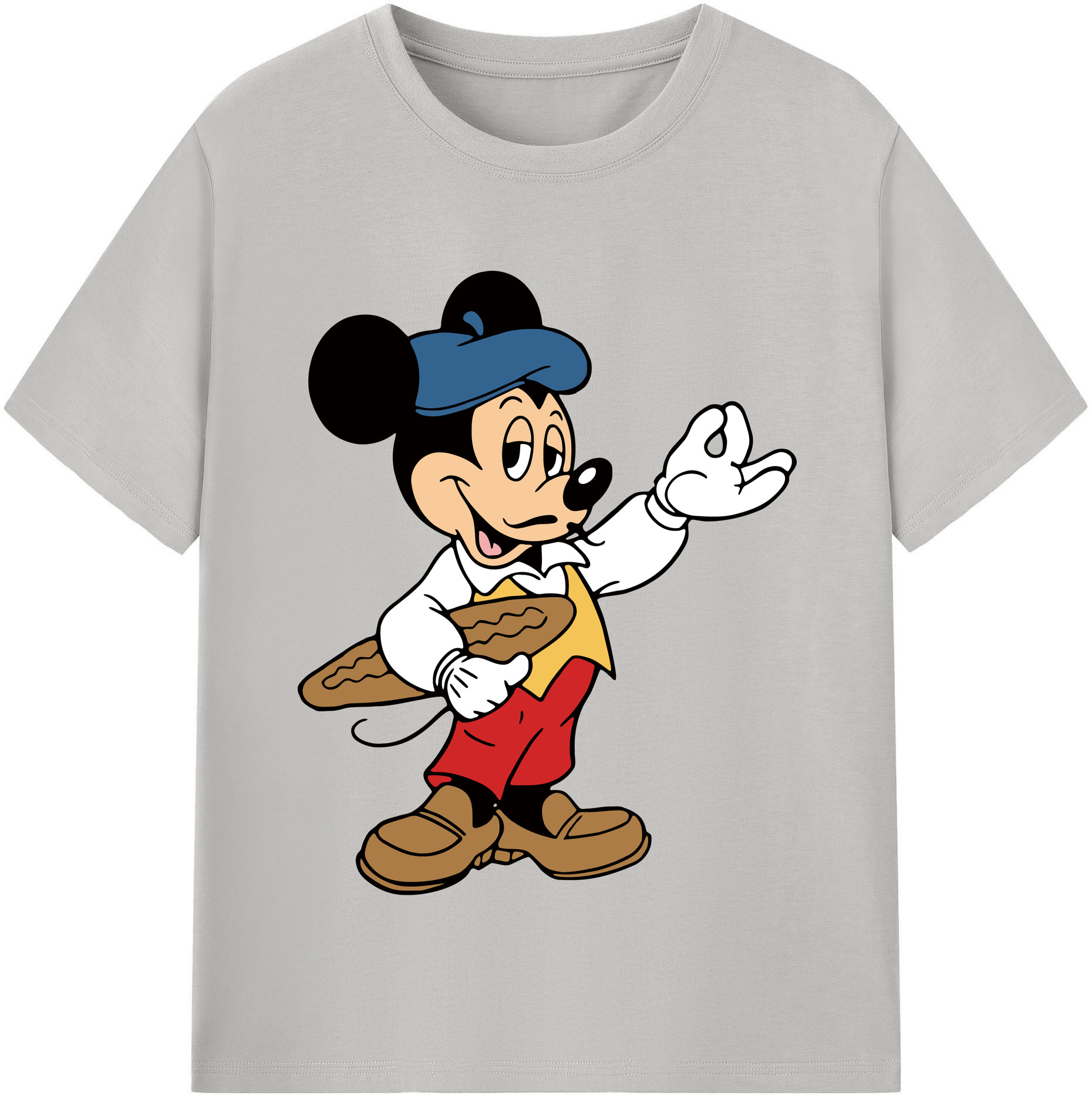 （画像用） ミッキーマウス Mickey Mouse レディースカジュアルプリントTシャツ（綿100％）