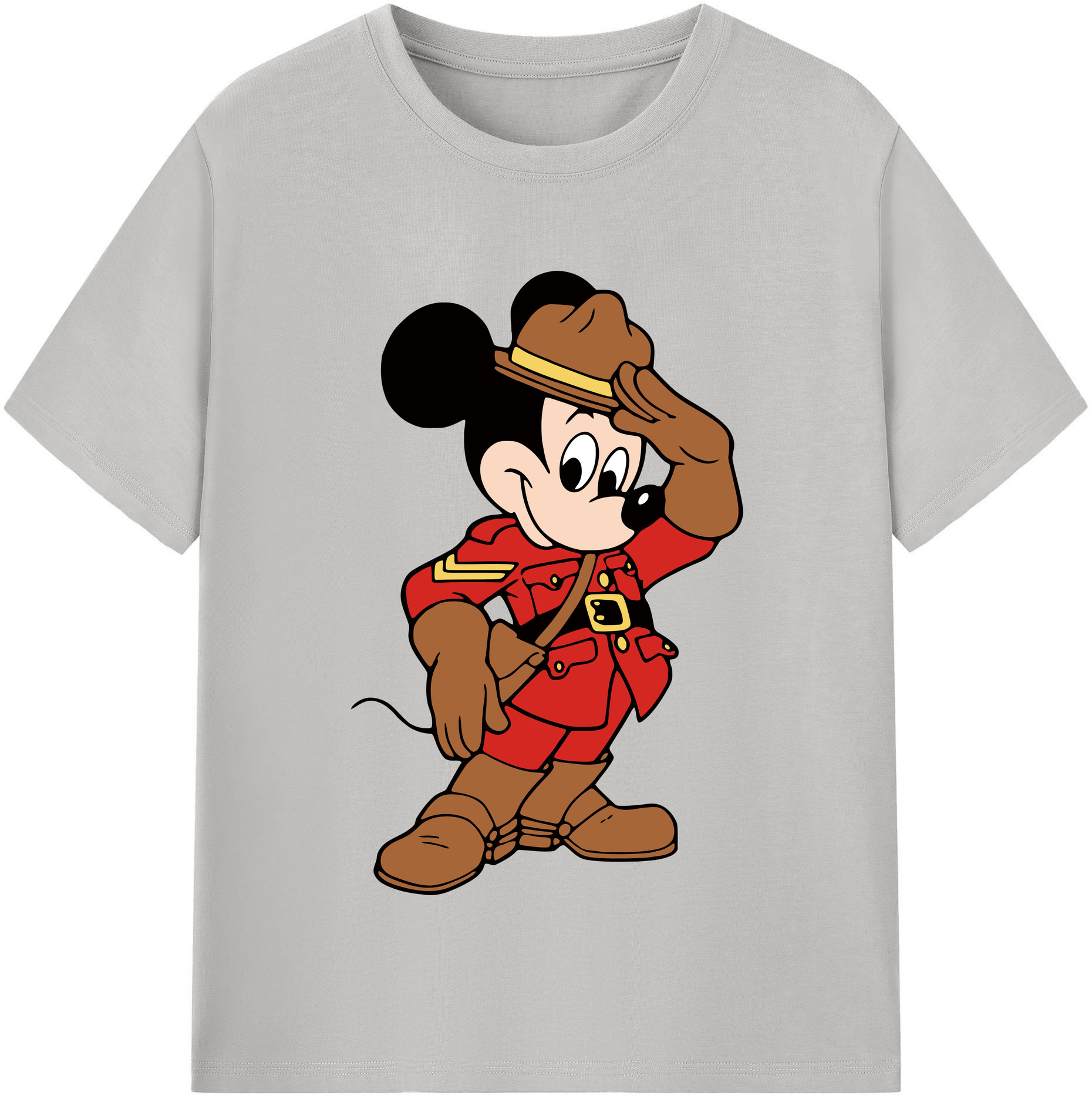 （画像用） ミッキーマウス Mickey Mouse レディースカジュアルプリントTシャツ（綿100％）