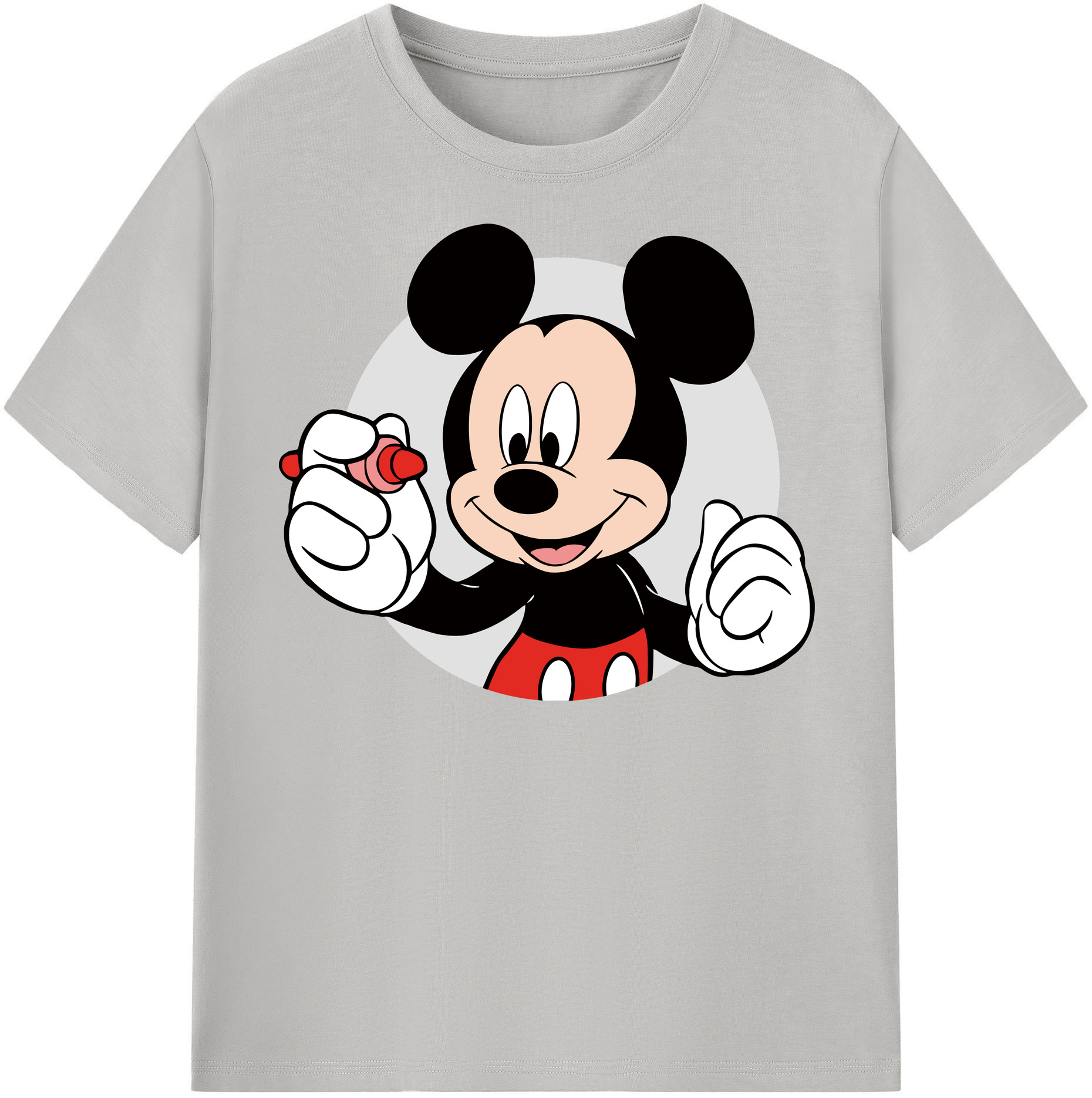 （画像用） ミッキーマウス Mickey Mouse レディースカジュアルプリントTシャツ（綿100％）