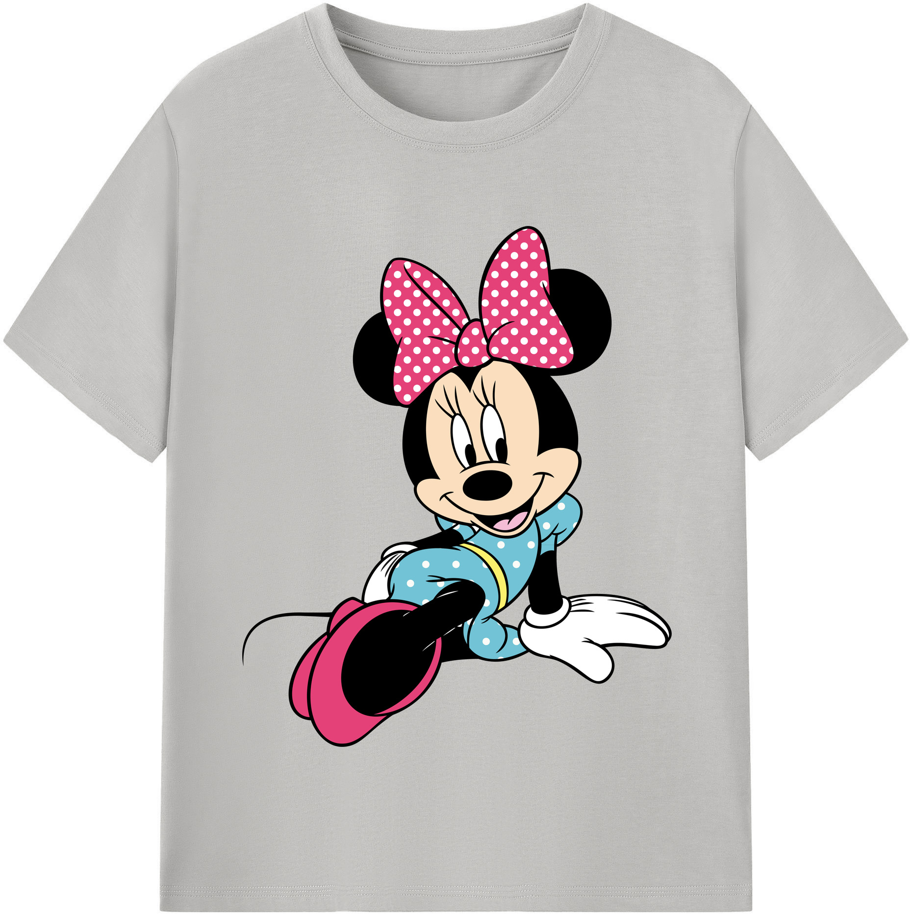 （画像用） ミッキーマウス Mickey Mouse レディースカジュアルプリントTシャツ（綿100％）