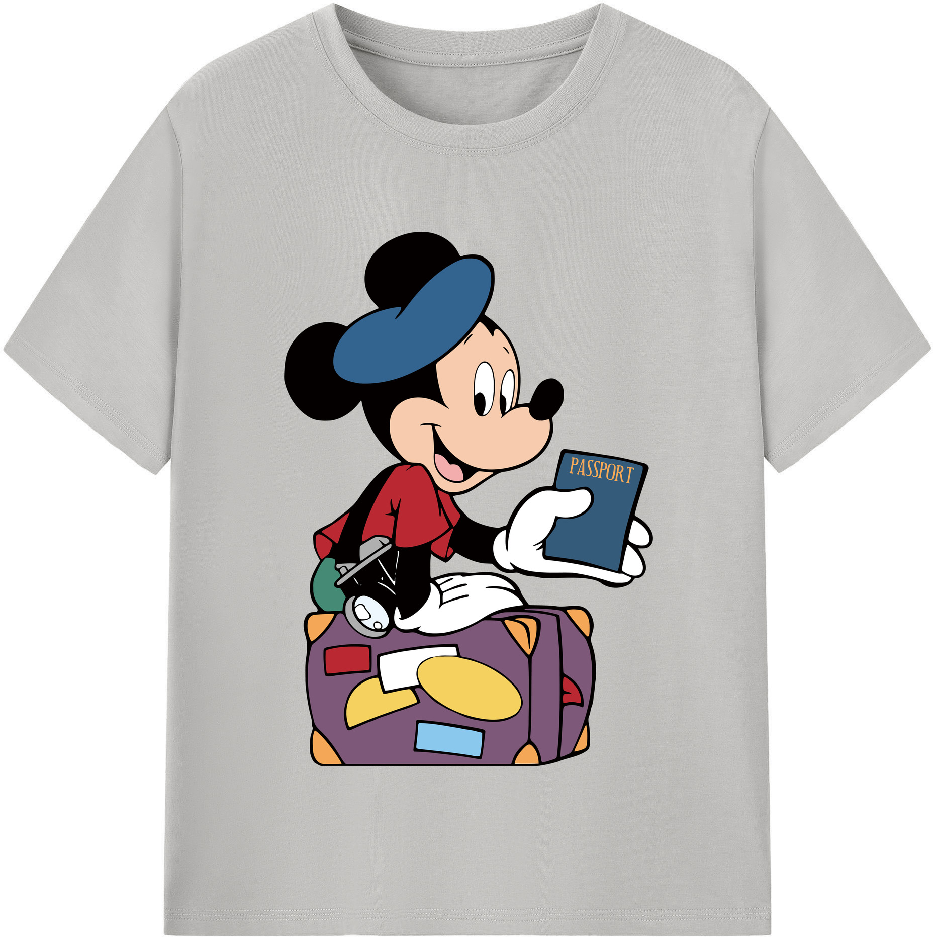 （画像用） ミッキーマウス Mickey Mouse レディースカジュアルプリントTシャツ（綿100％）