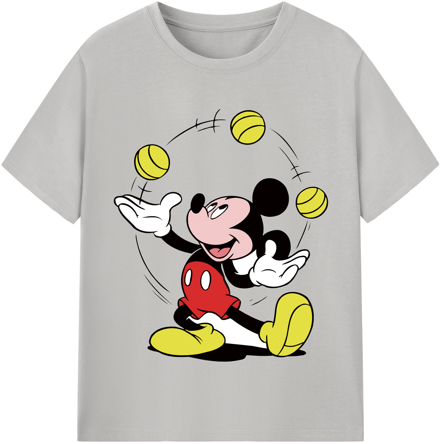 （画像用） ミッキーマウス Mickey Mouse レディースカジュアルプリントTシャツ（綿100％）