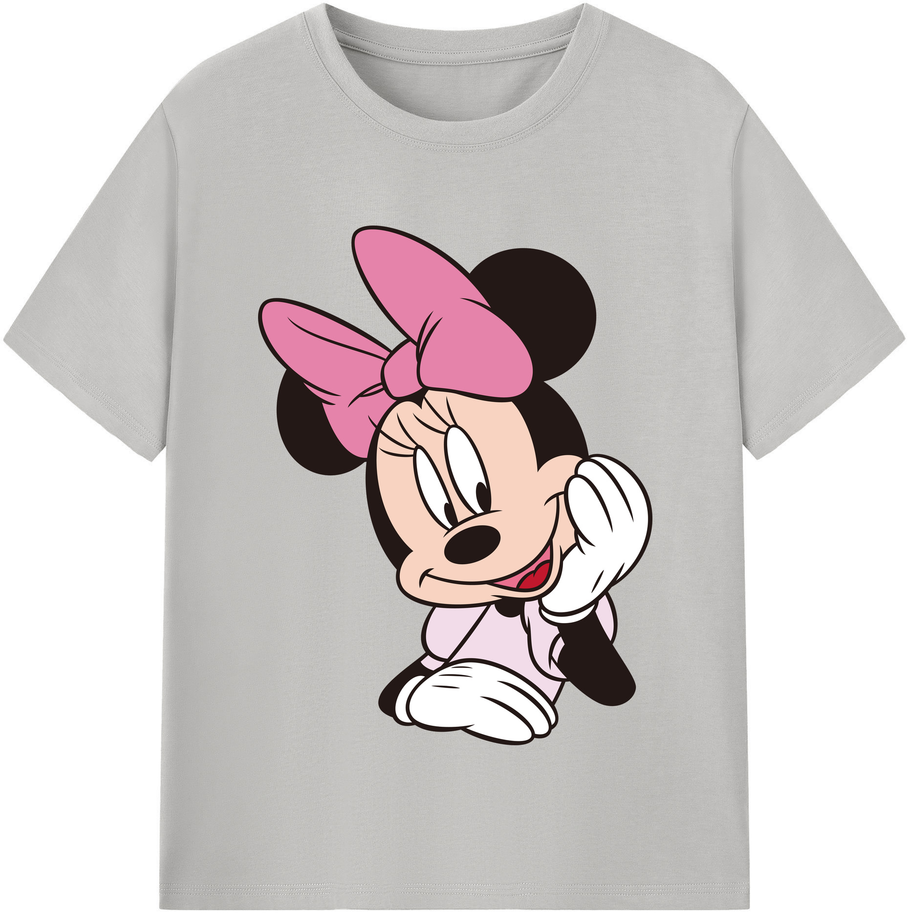 （画像用） ミッキーマウス Mickey Mouse レディースカジュアルプリントTシャツ（綿100％）