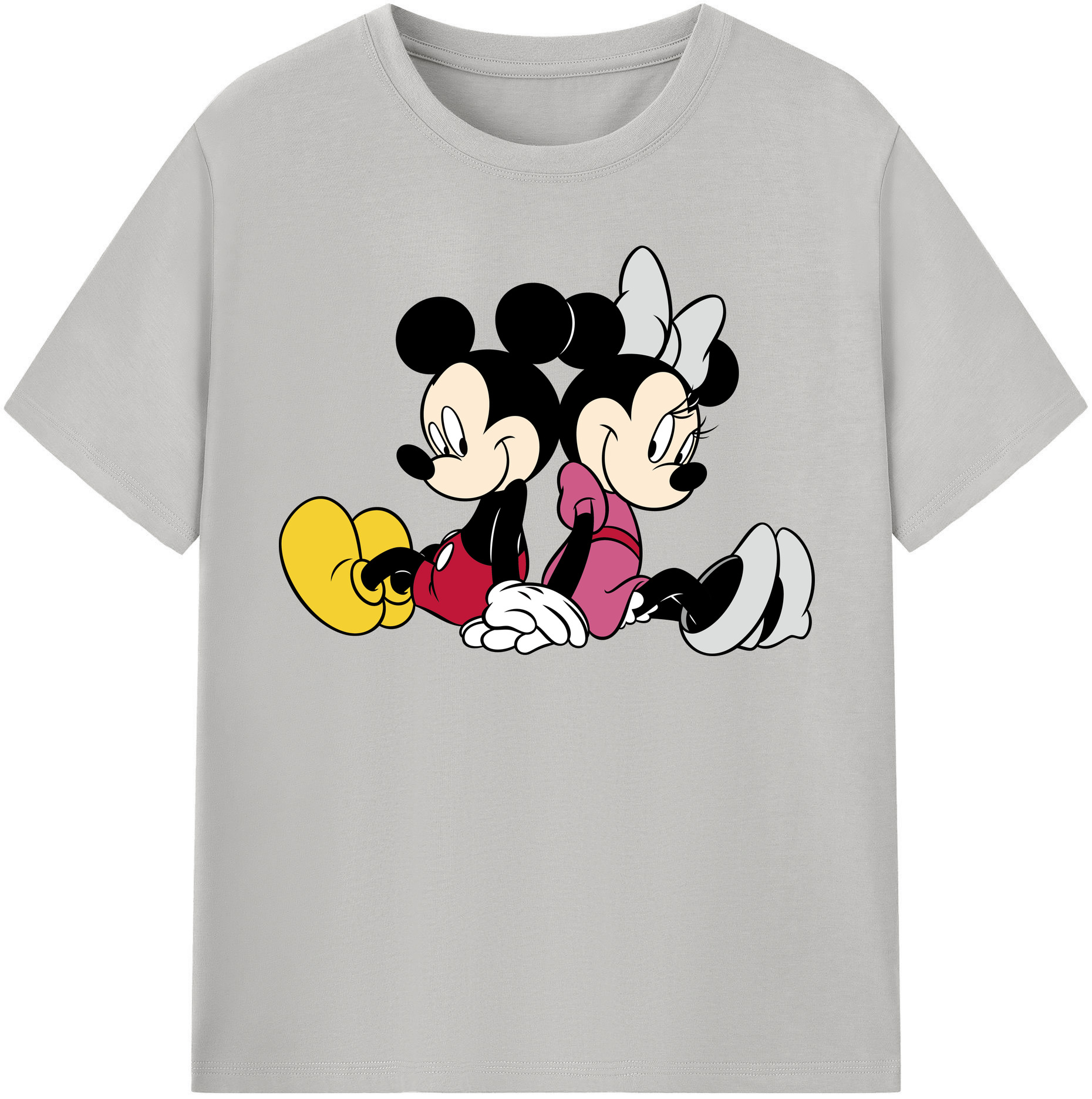 （画像用） ミッキーマウス Mickey Mouse レディースカジュアルプリントTシャツ（綿100％）