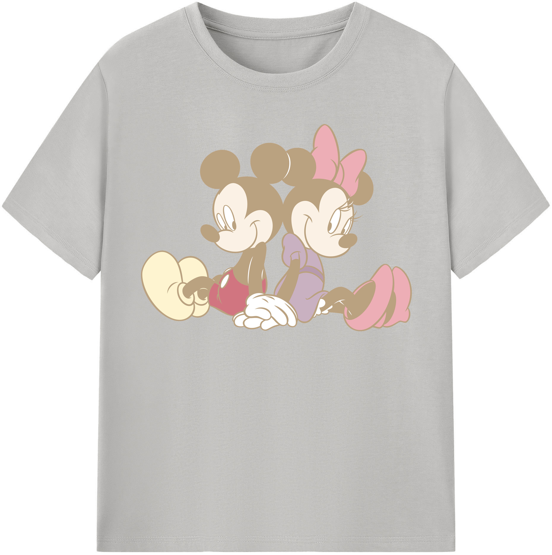 （画像用） ミッキーマウス Mickey Mouse レディースカジュアルプリントTシャツ（綿100％）