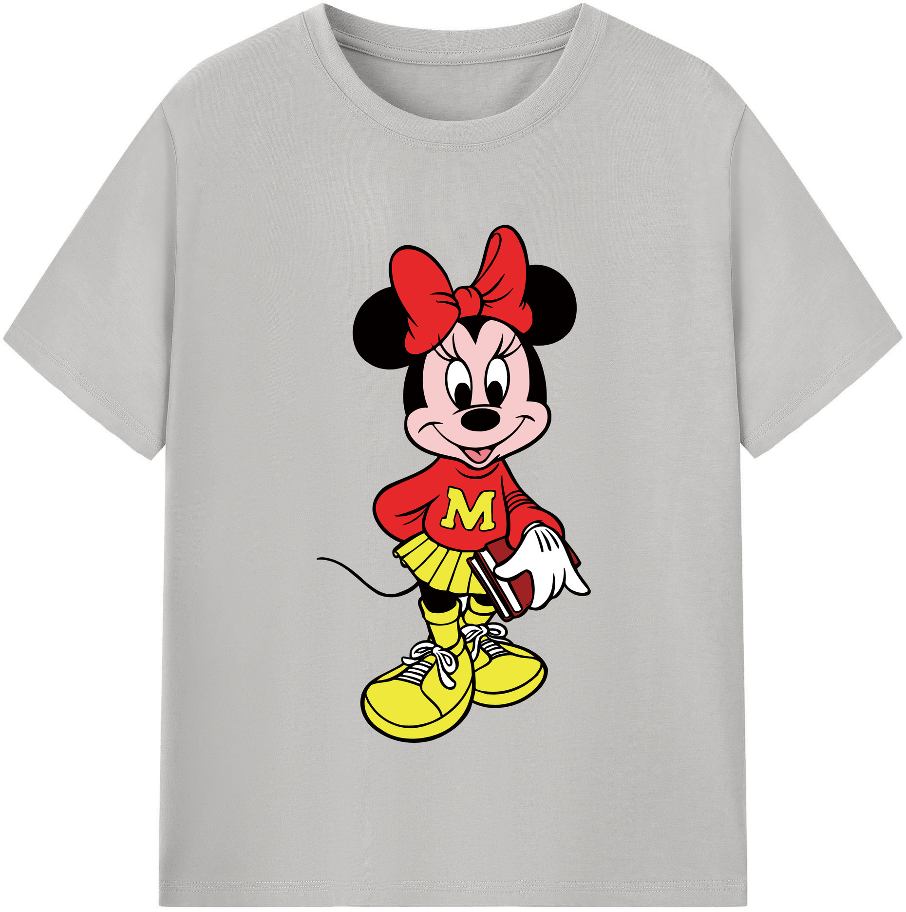 （画像用） ミッキーマウス Mickey Mouse レディースカジュアルプリントTシャツ（綿100％）