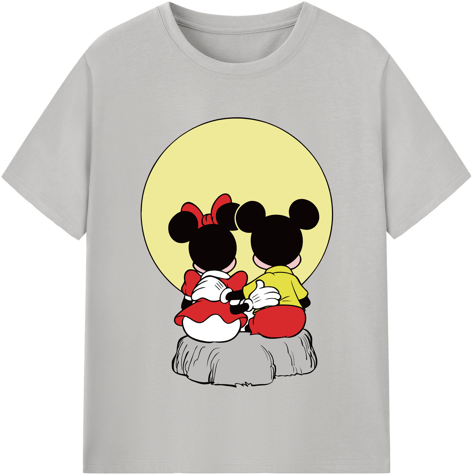 （画像用） ミッキーマウス Mickey Mouse レディースカジュアルプリントTシャツ（綿100％）