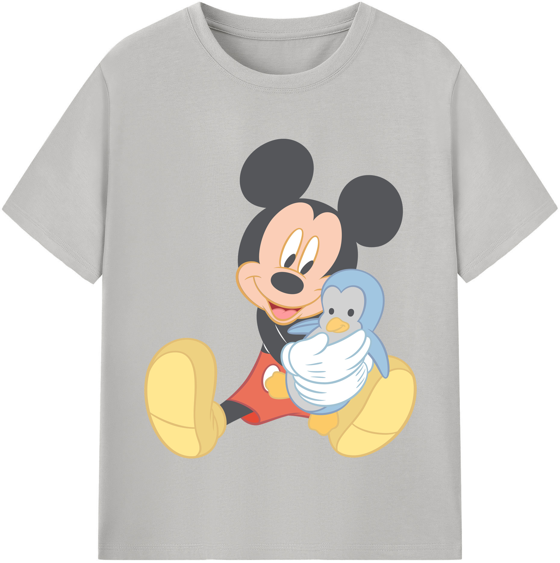 （画像用） ミッキーマウス Mickey Mouse レディースカジュアルプリントTシャツ（綿100％）