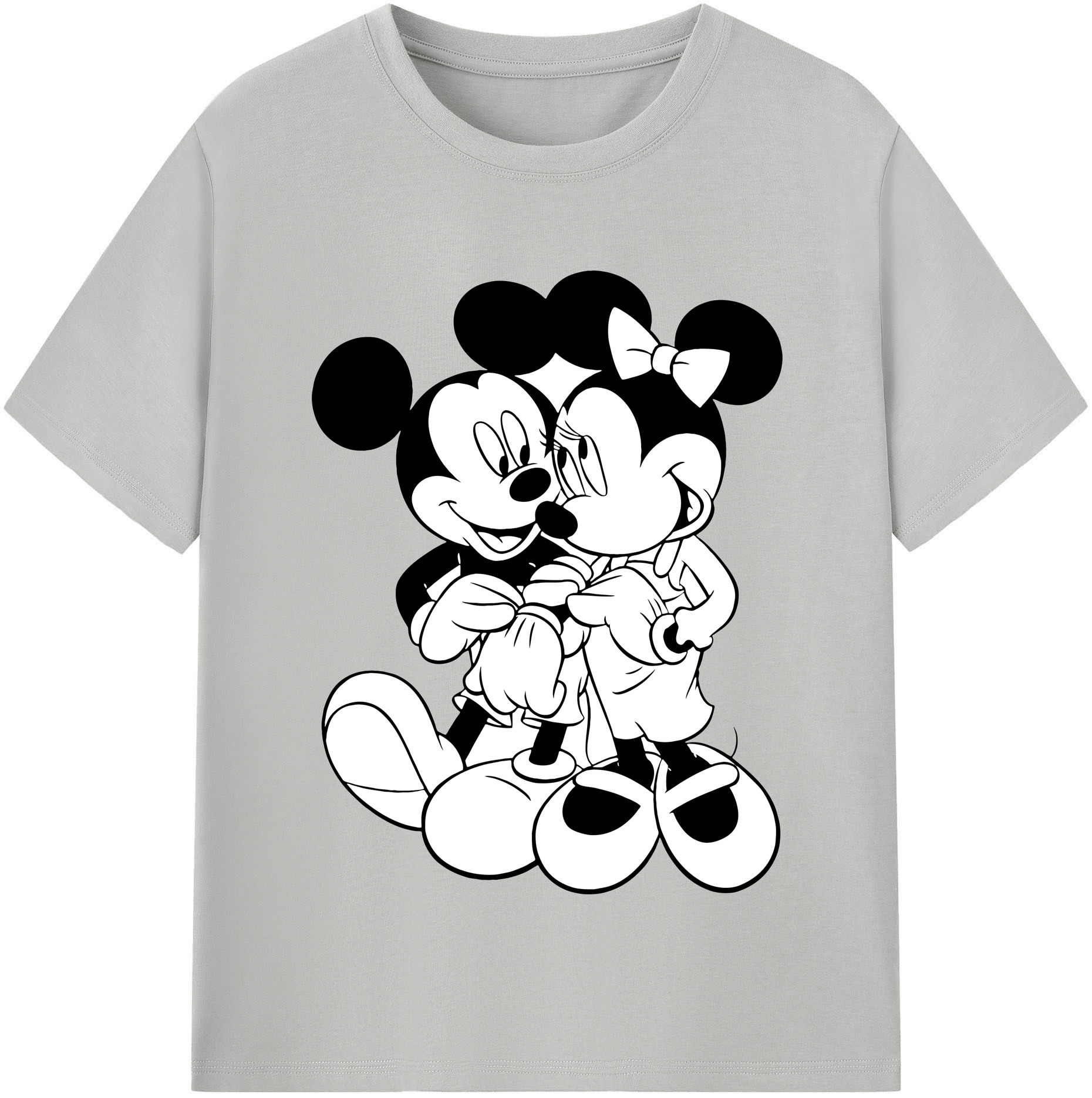 （画像用） ミッキーマウス Mickey Mouse レディースカジュアルプリントTシャツ（綿100％）