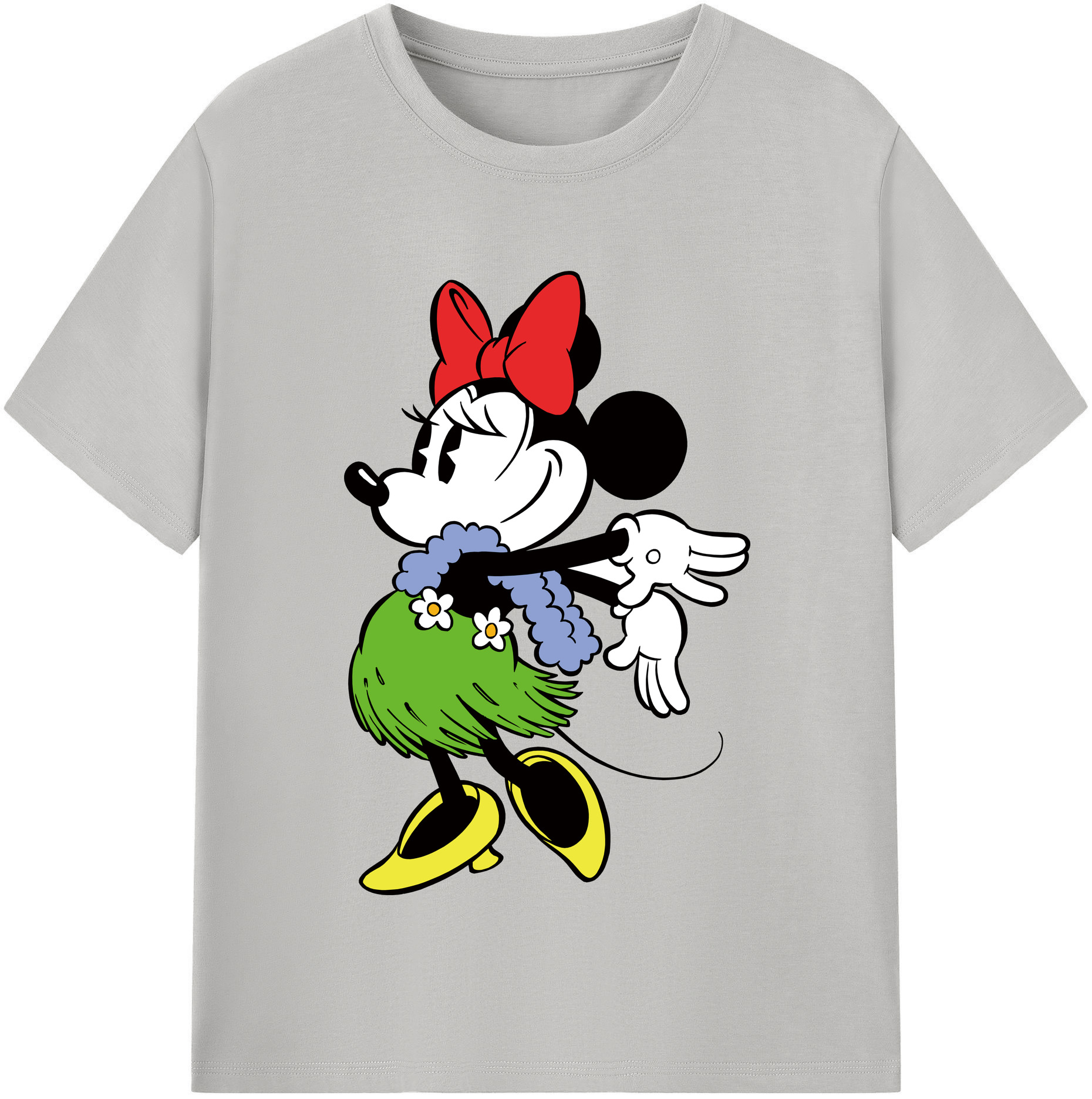 （画像用） ミッキーマウス Mickey Mouse レディースカジュアルプリントTシャツ（綿100％）