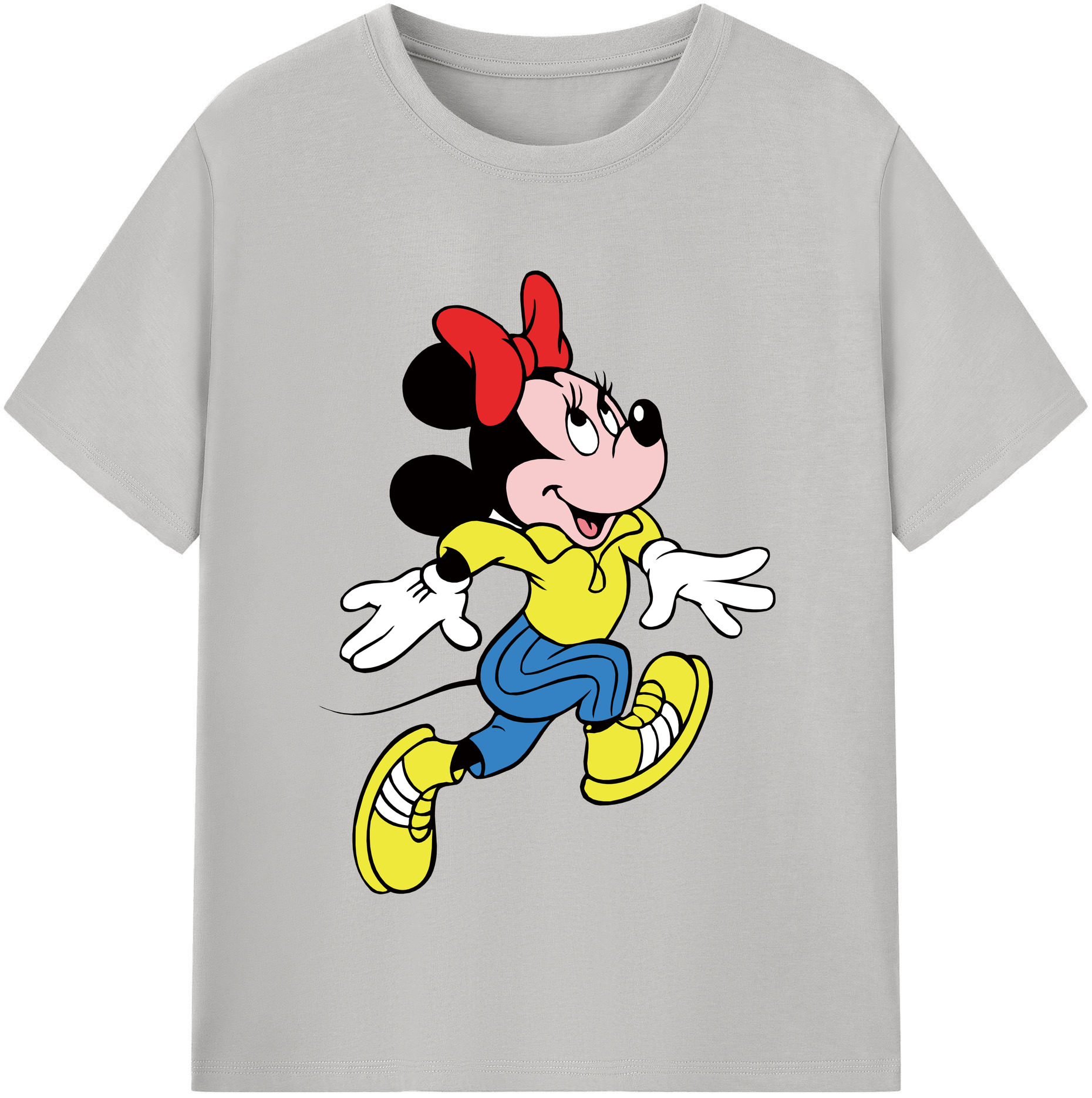（画像用） ミッキーマウス Mickey Mouse レディースカジュアルプリントTシャツ（綿100％）