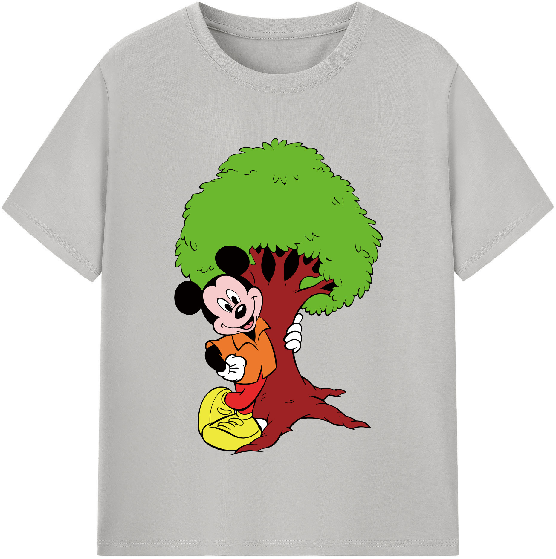 （画像用） ミッキーマウス Mickey Mouse レディースカジュアルプリントTシャツ（綿100％）
