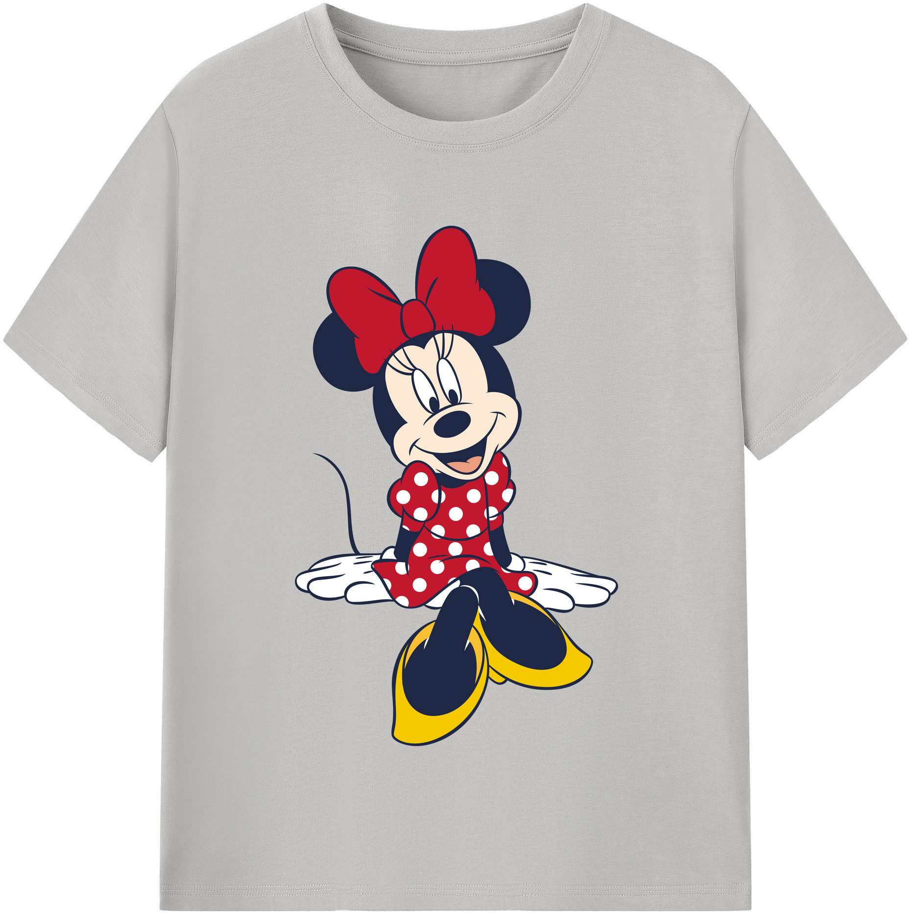 （画像用） ミッキーマウス Mickey Mouse レディースカジュアルプリントTシャツ（綿100％）