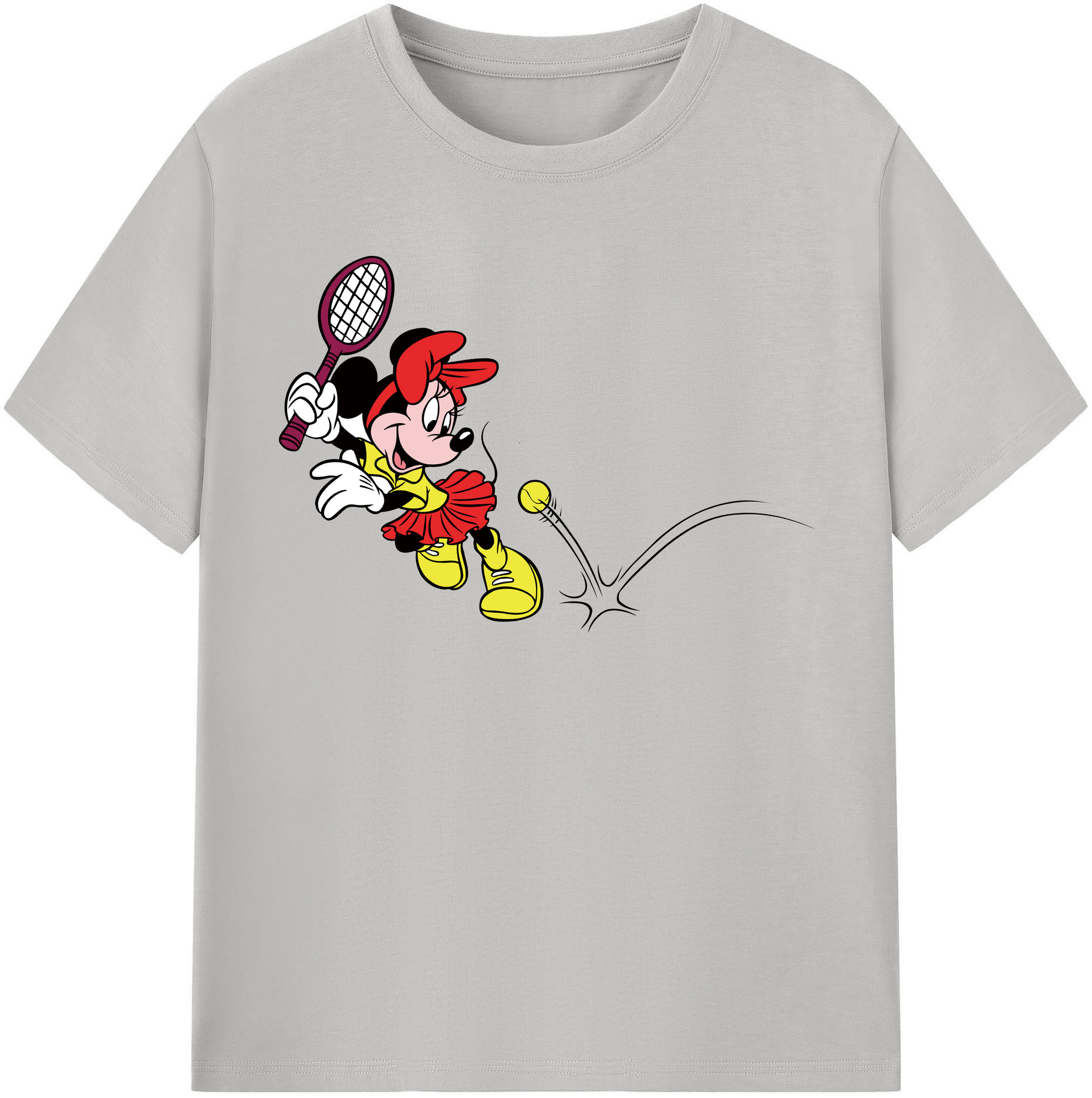 （画像用） ミッキーマウス Mickey Mouse レディースカジュアルプリントTシャツ（綿100％）