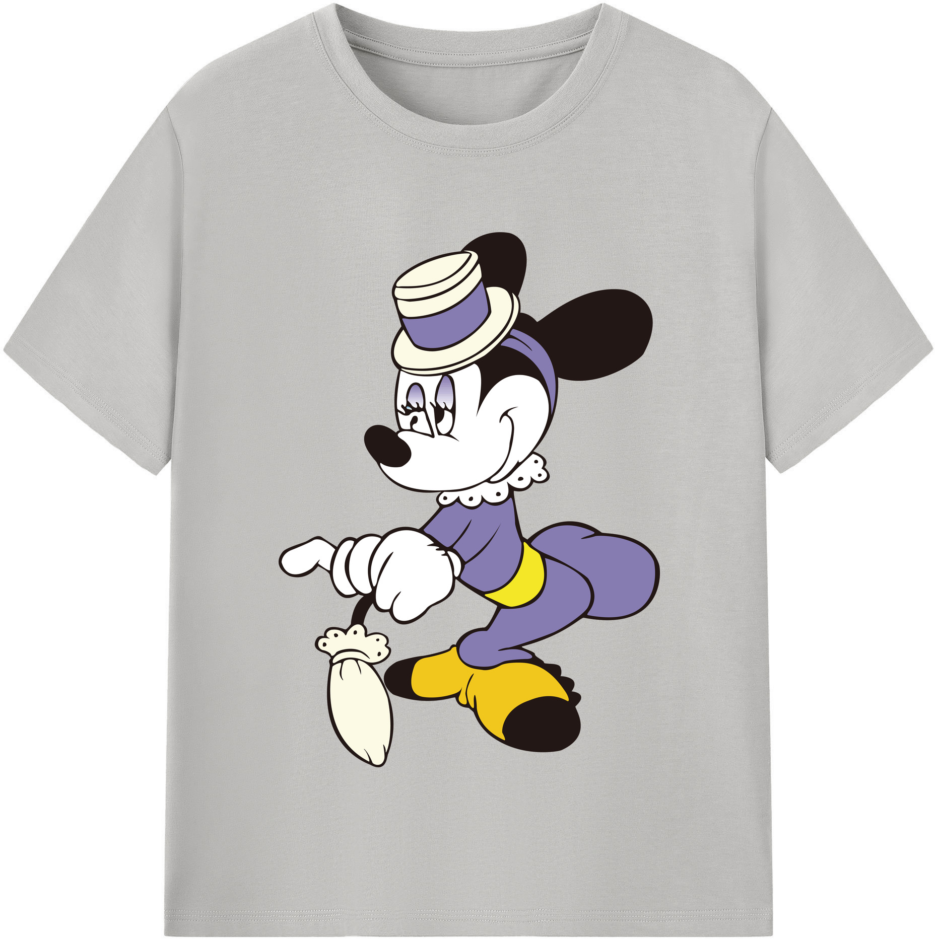 （画像用） ミッキーマウス Mickey Mouse レディースカジュアルプリントTシャツ（綿100％）