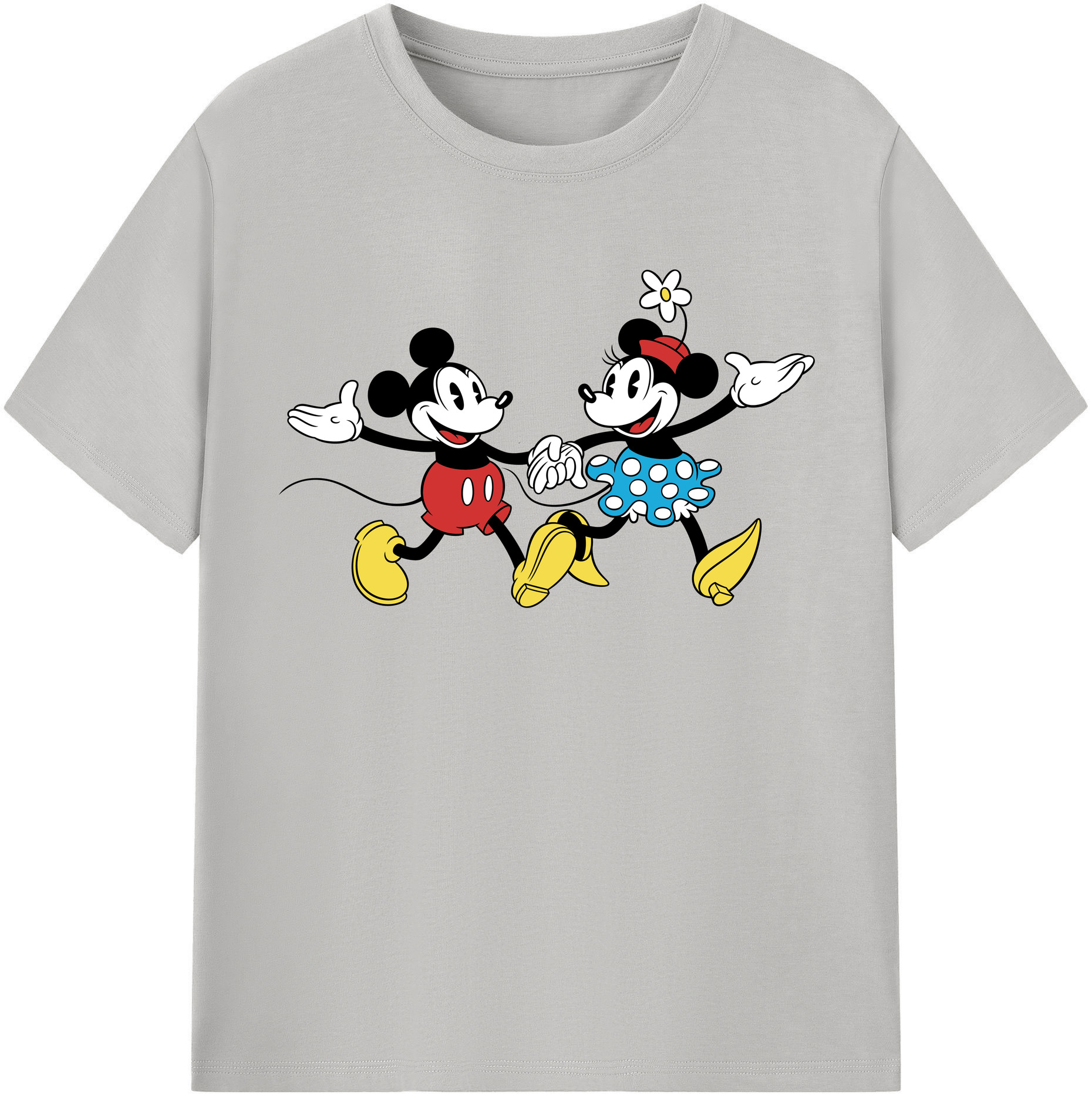 （画像用） ミッキーマウス Mickey Mouse レディースカジュアルプリントTシャツ（綿100％）