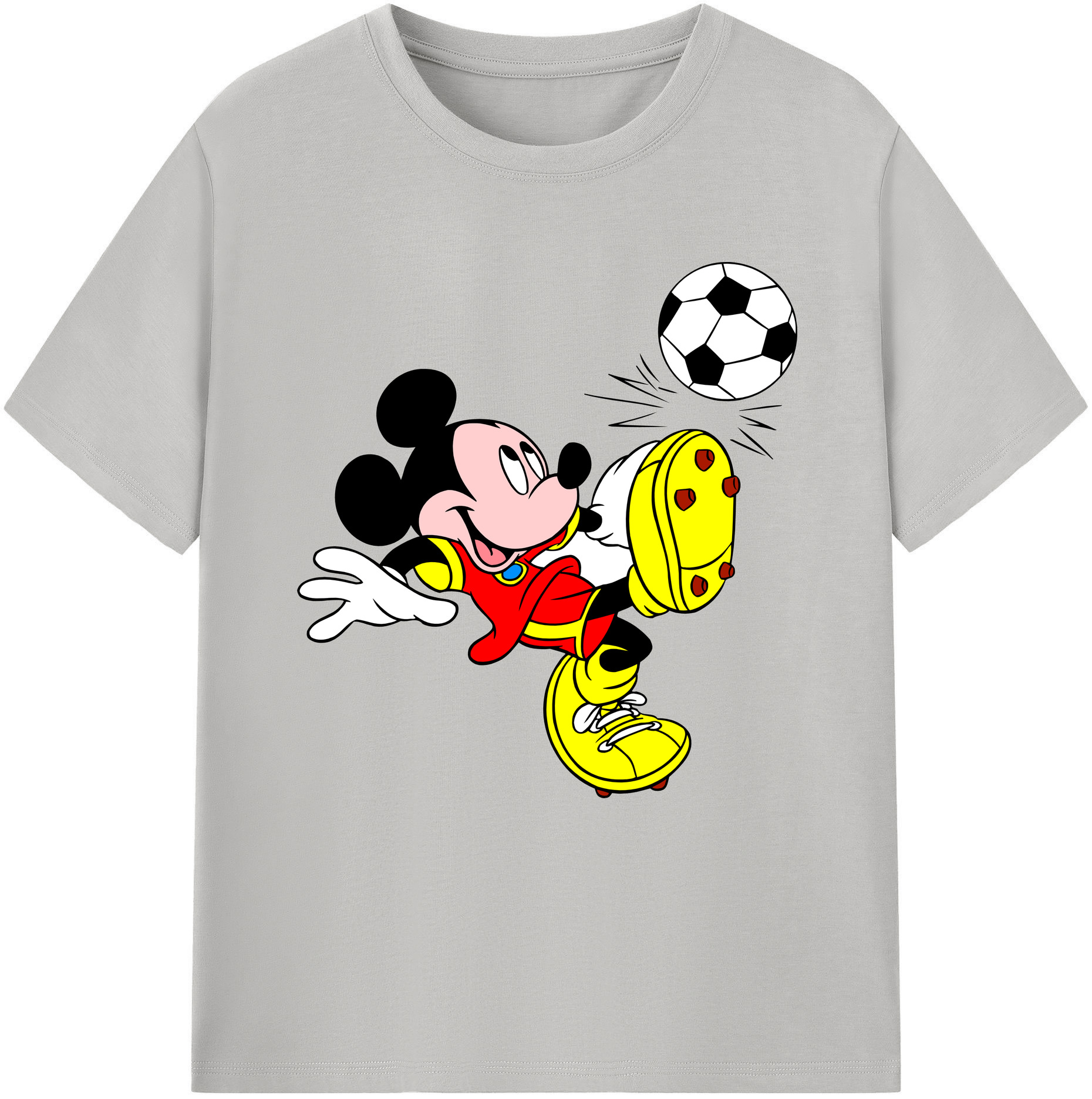 （画像用） ミッキーマウス Mickey Mouse レディースカジュアルプリントTシャツ（綿100％）
