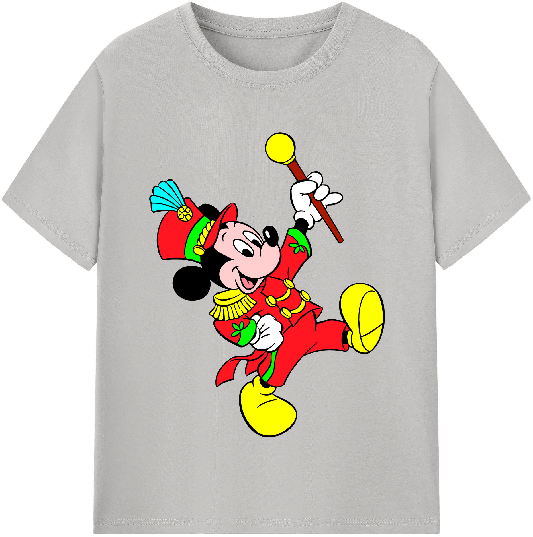 （画像用） ミッキーマウス Mickey Mouse レディースカジュアルプリントTシャツ（綿100％）