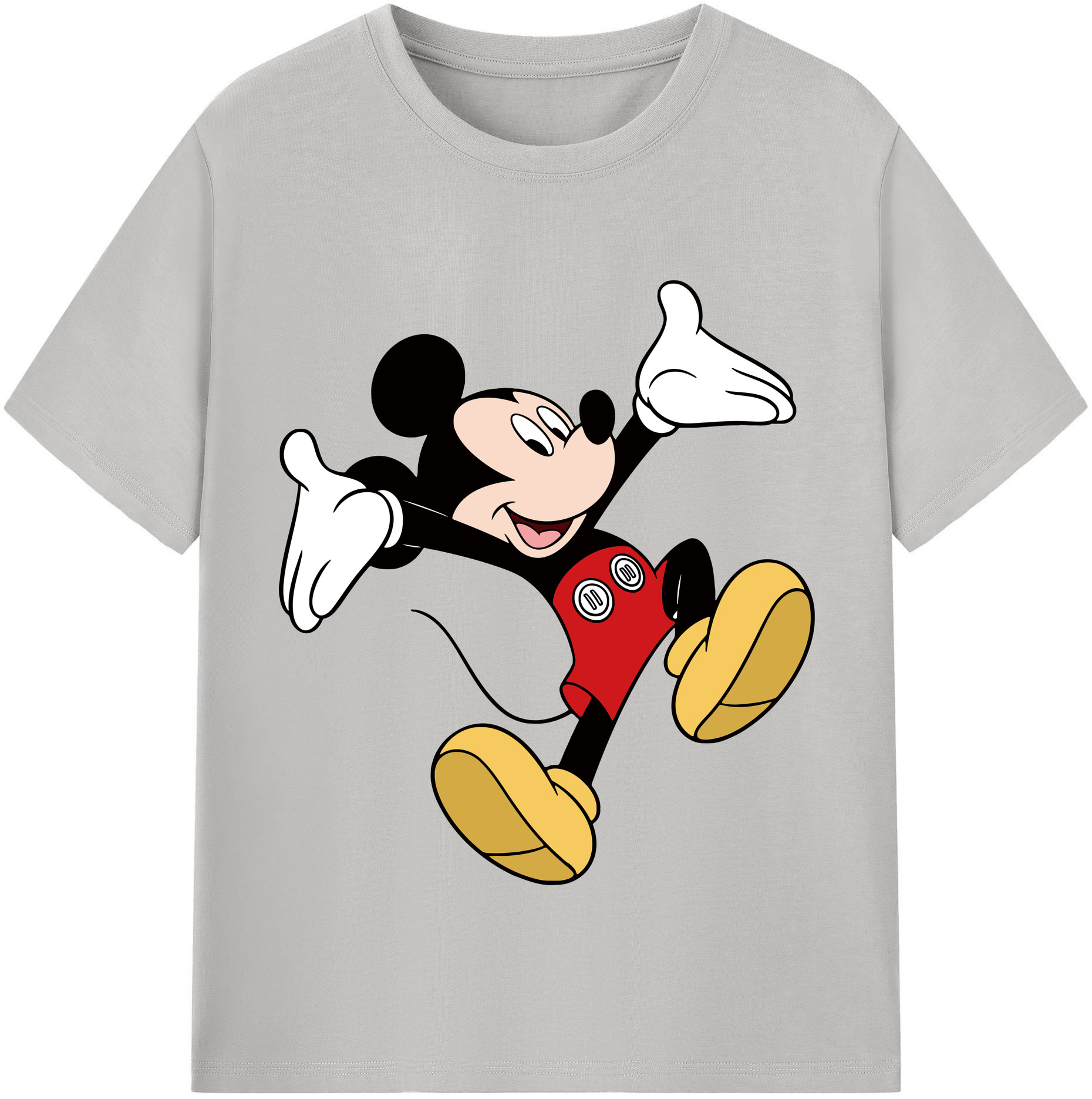 （画像用） ミッキーマウス Mickey Mouse レディースカジュアルプリントTシャツ（綿100％）