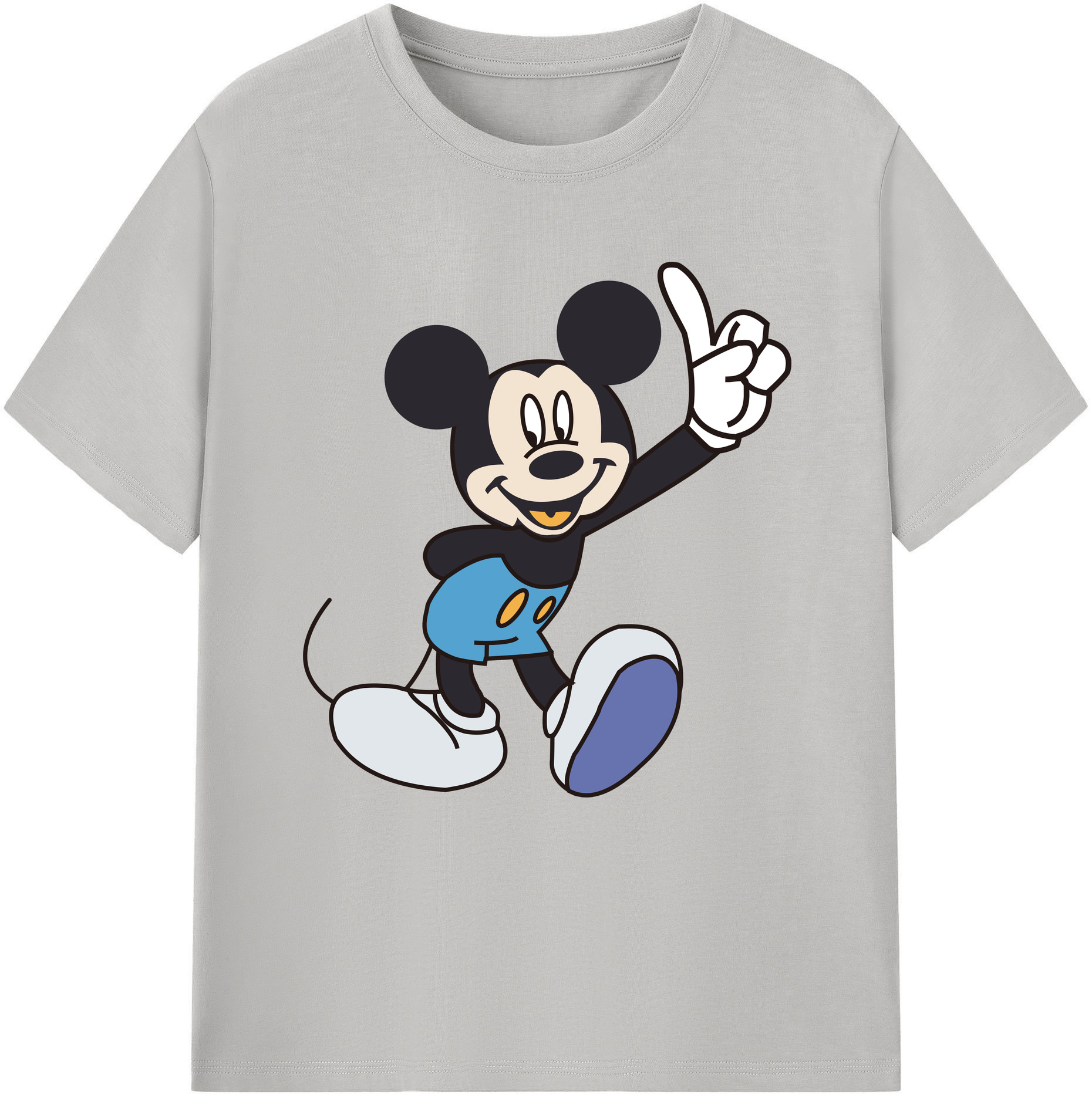 （画像用） ミッキーマウス Mickey Mouse レディースカジュアルプリントTシャツ（綿100％）
