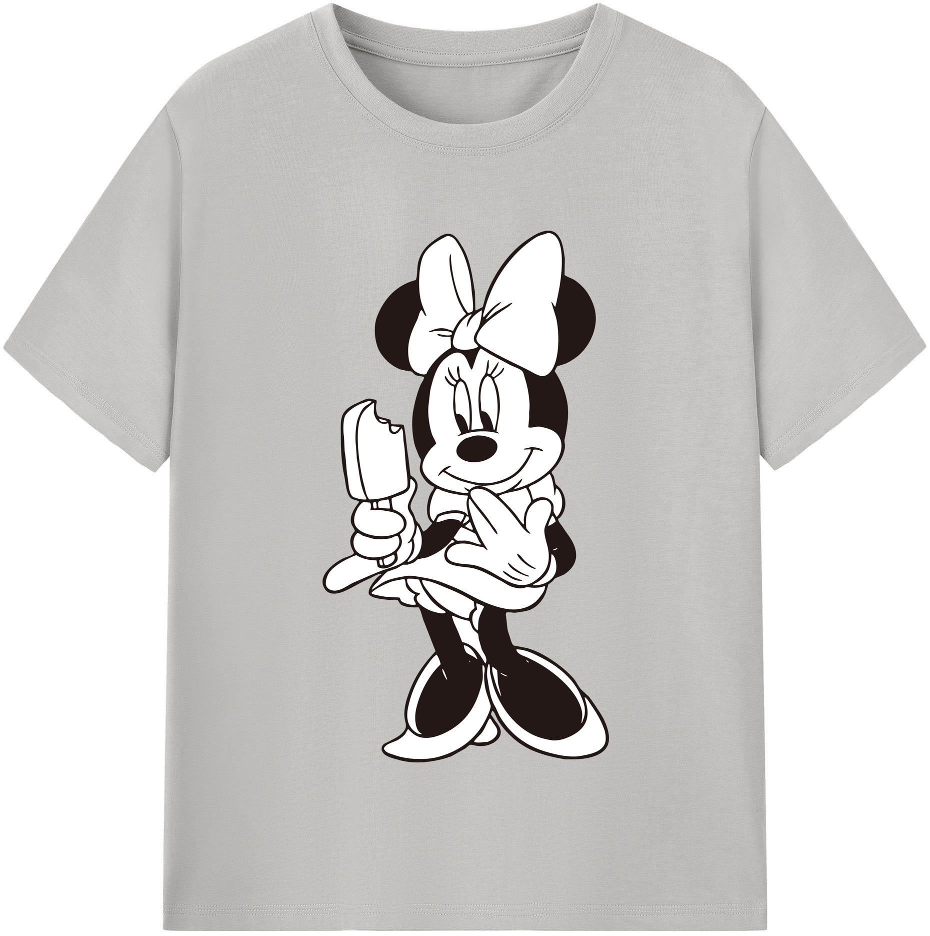 （画像用） ミッキーマウス Mickey Mouse レディースカジュアルプリントTシャツ（綿100％）