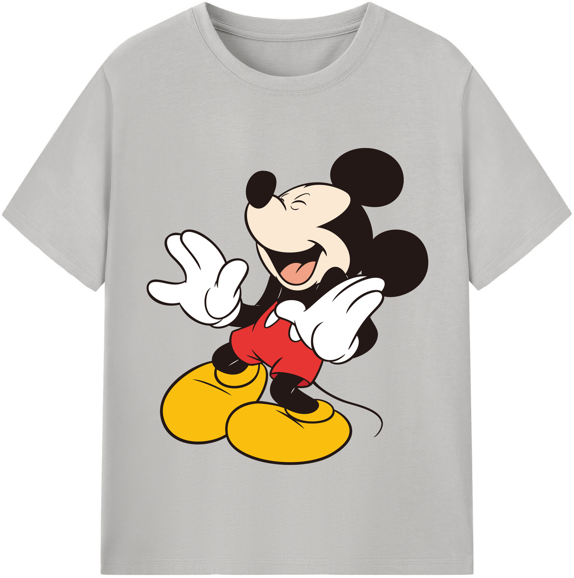 （画像用） ミッキーマウス Mickey Mouse レディースカジュアルプリントTシャツ（綿100％）