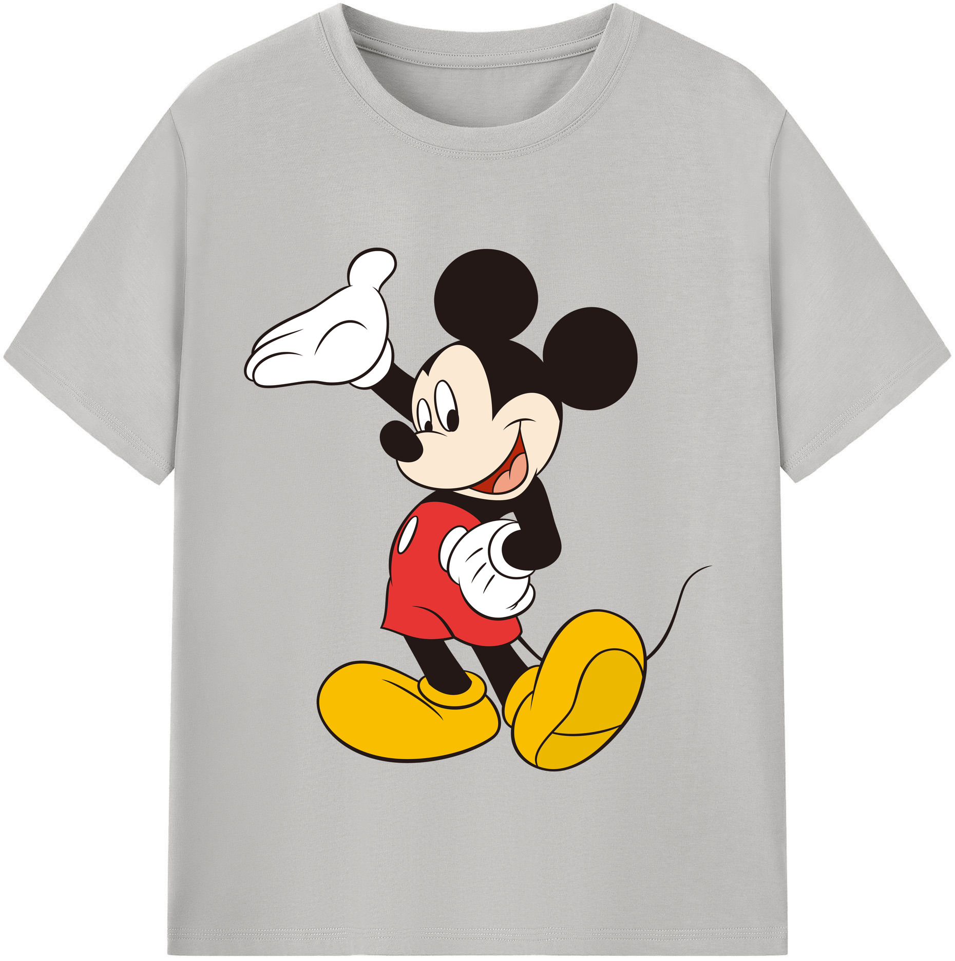 （画像用） ミッキーマウス Mickey Mouse レディースカジュアルプリントTシャツ（綿100％）