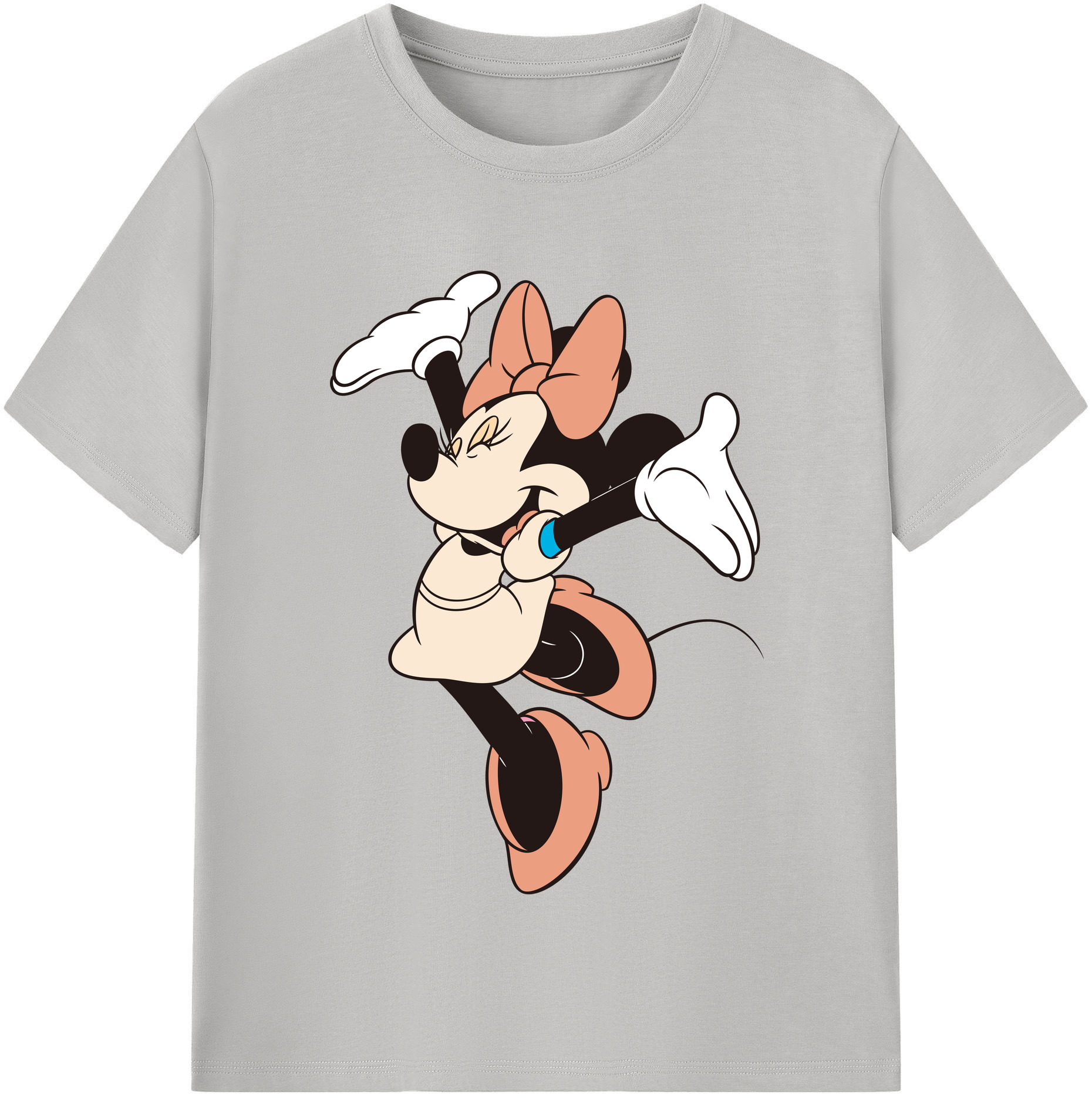 （画像用） ミッキーマウス Mickey Mouse レディースカジュアルプリントTシャツ（綿100％）