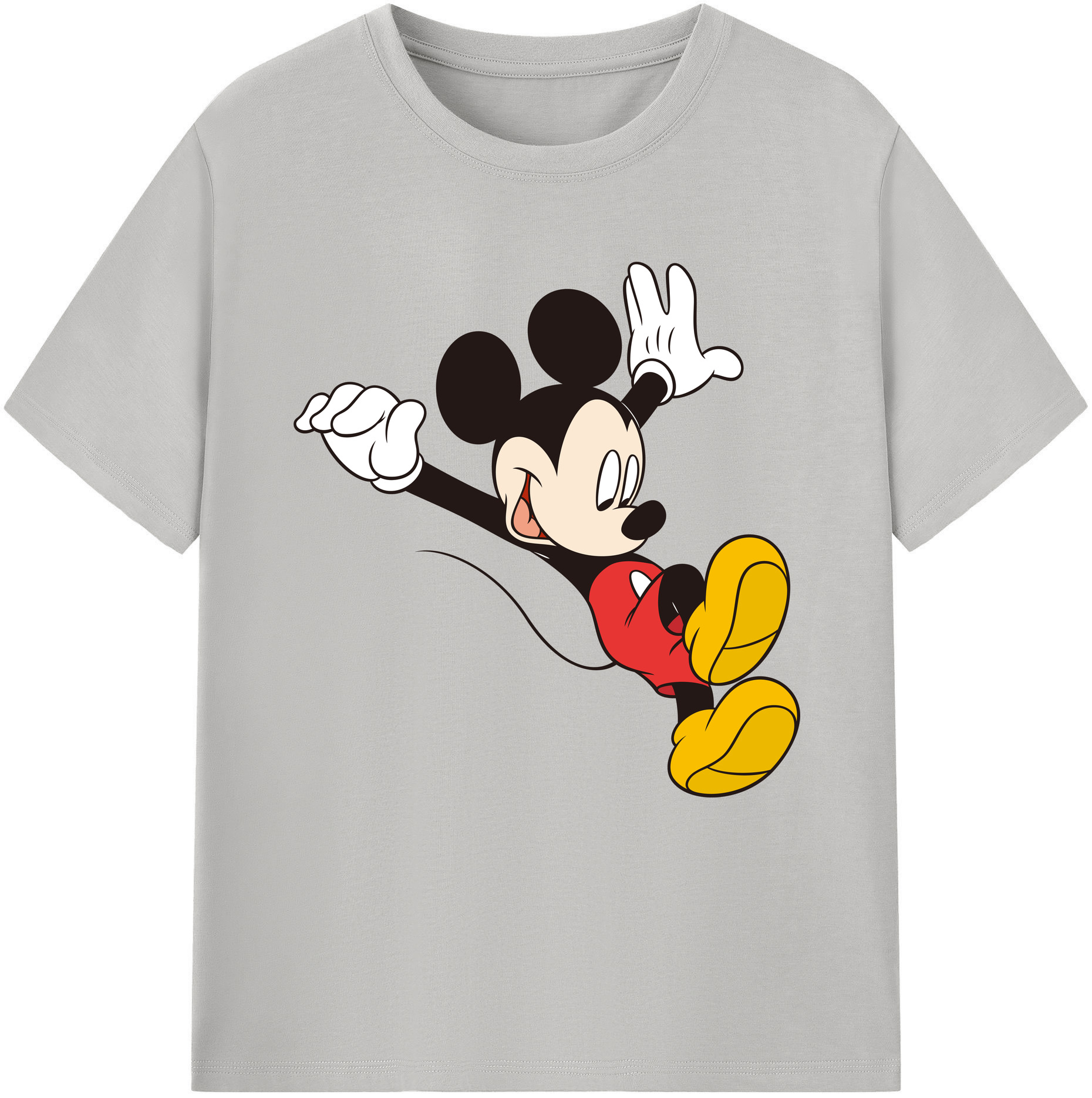 （画像用） ミッキーマウス Mickey Mouse レディースカジュアルプリントTシャツ（綿100％）