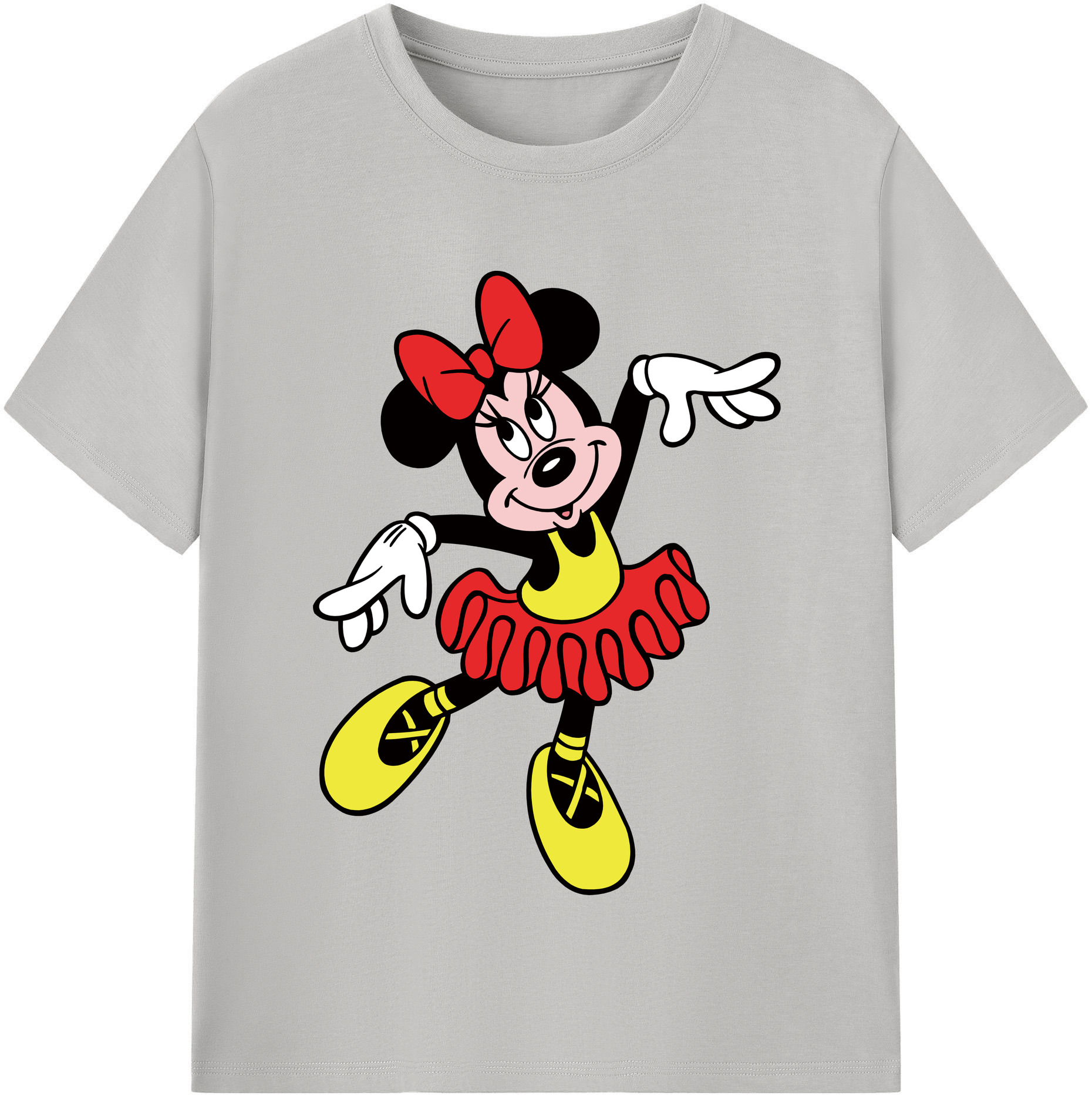 （画像用） ミッキーマウス Mickey Mouse レディースカジュアルプリントTシャツ（綿100％）
