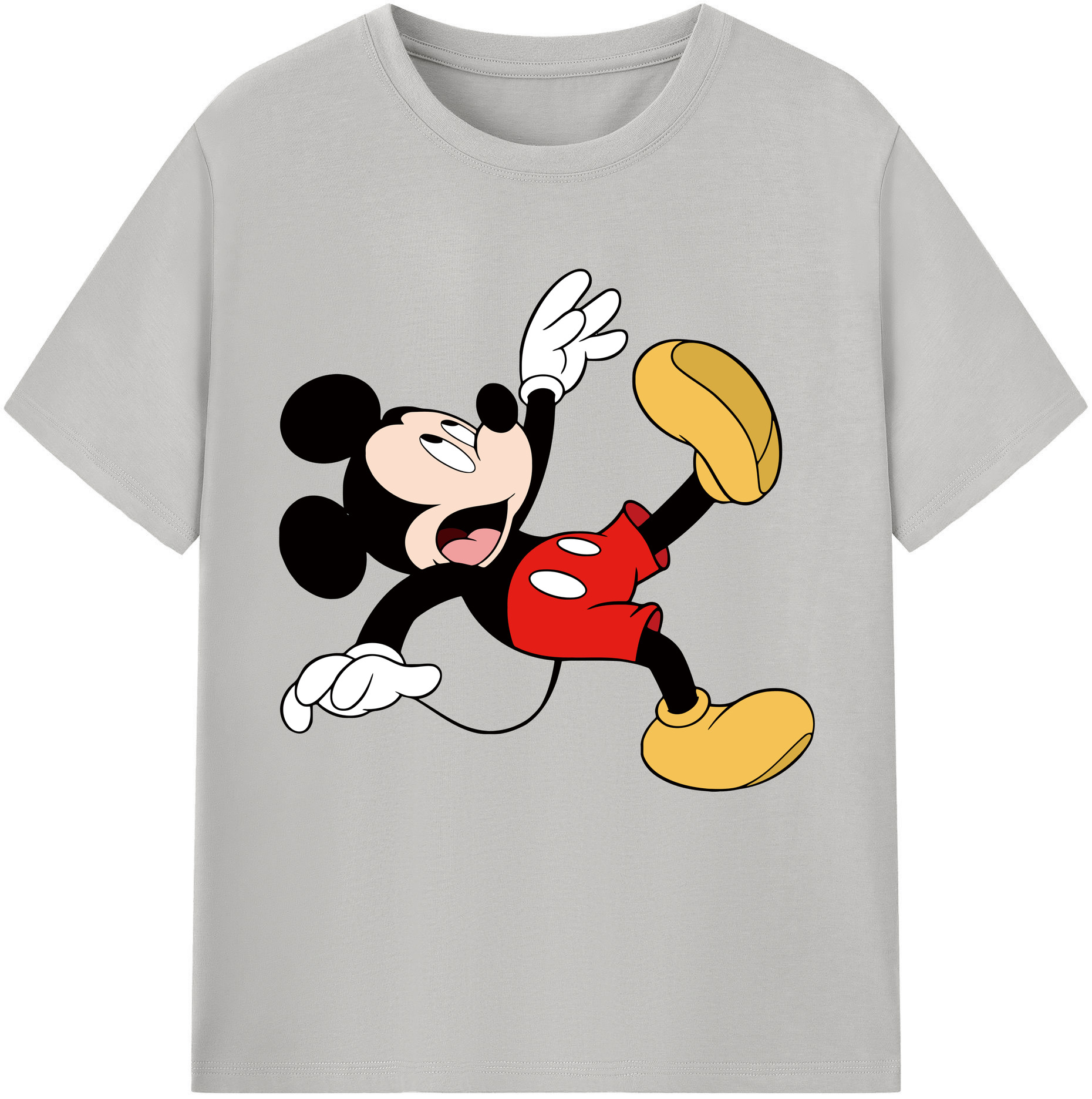（画像用） ミッキーマウス Mickey Mouse レディースカジュアルプリントTシャツ（綿100％）