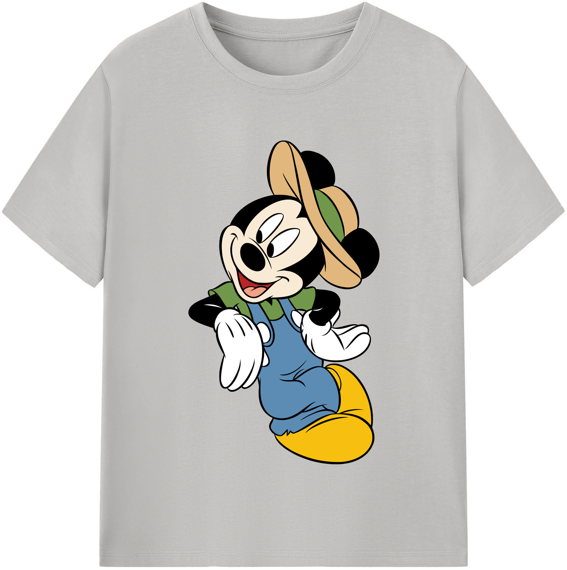 （画像用） ミッキーマウス Mickey Mouse レディースカジュアルプリントTシャツ（綿100％）