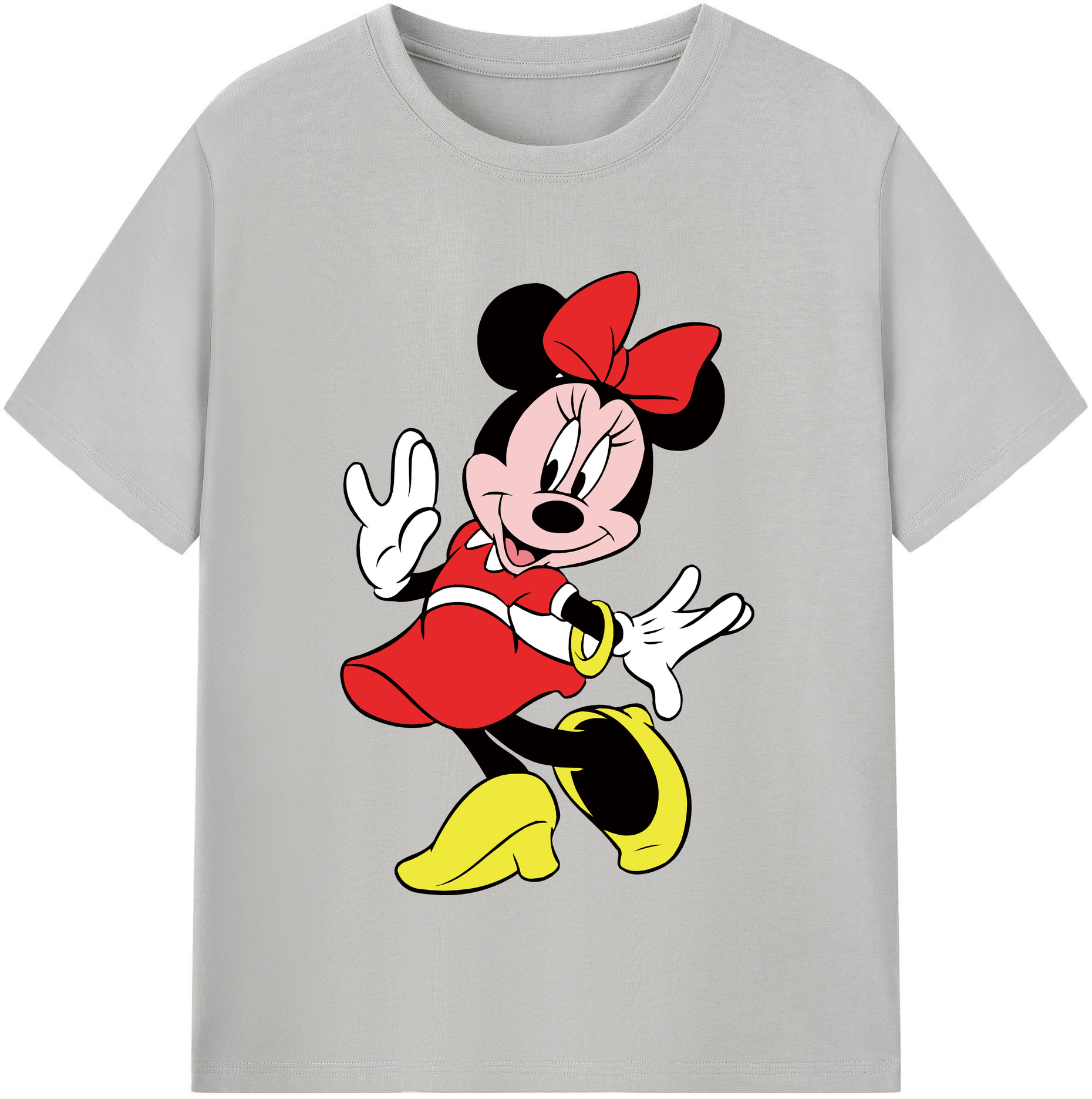 （画像用） ミッキーマウス Mickey Mouse レディースカジュアルプリントTシャツ（綿100％）