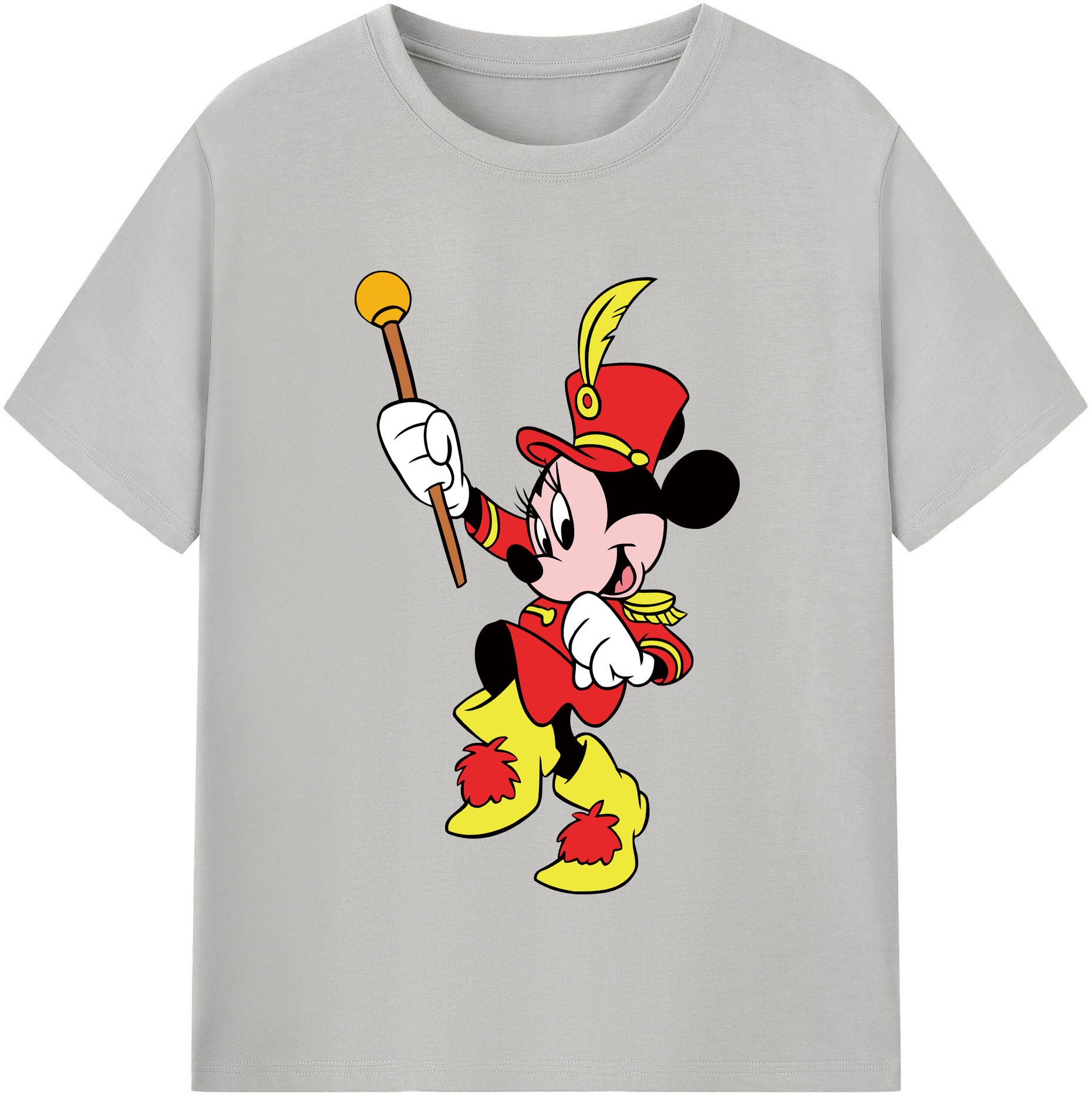 （画像用） ミッキーマウス Mickey Mouse レディースカジュアルプリントTシャツ（綿100％）