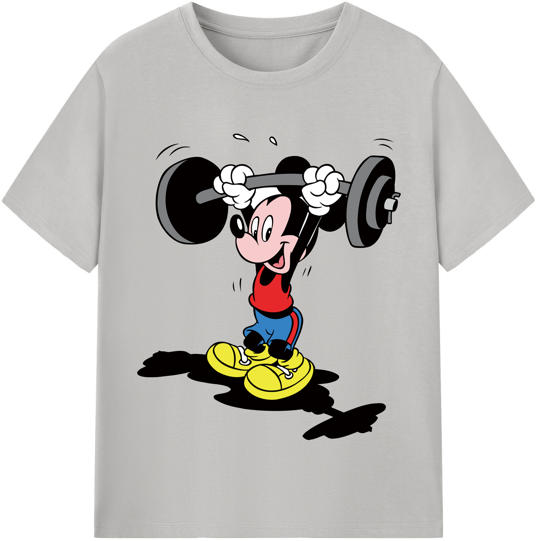 （画像用） ミッキーマウス Mickey Mouse レディースカジュアルプリントTシャツ（綿100％）