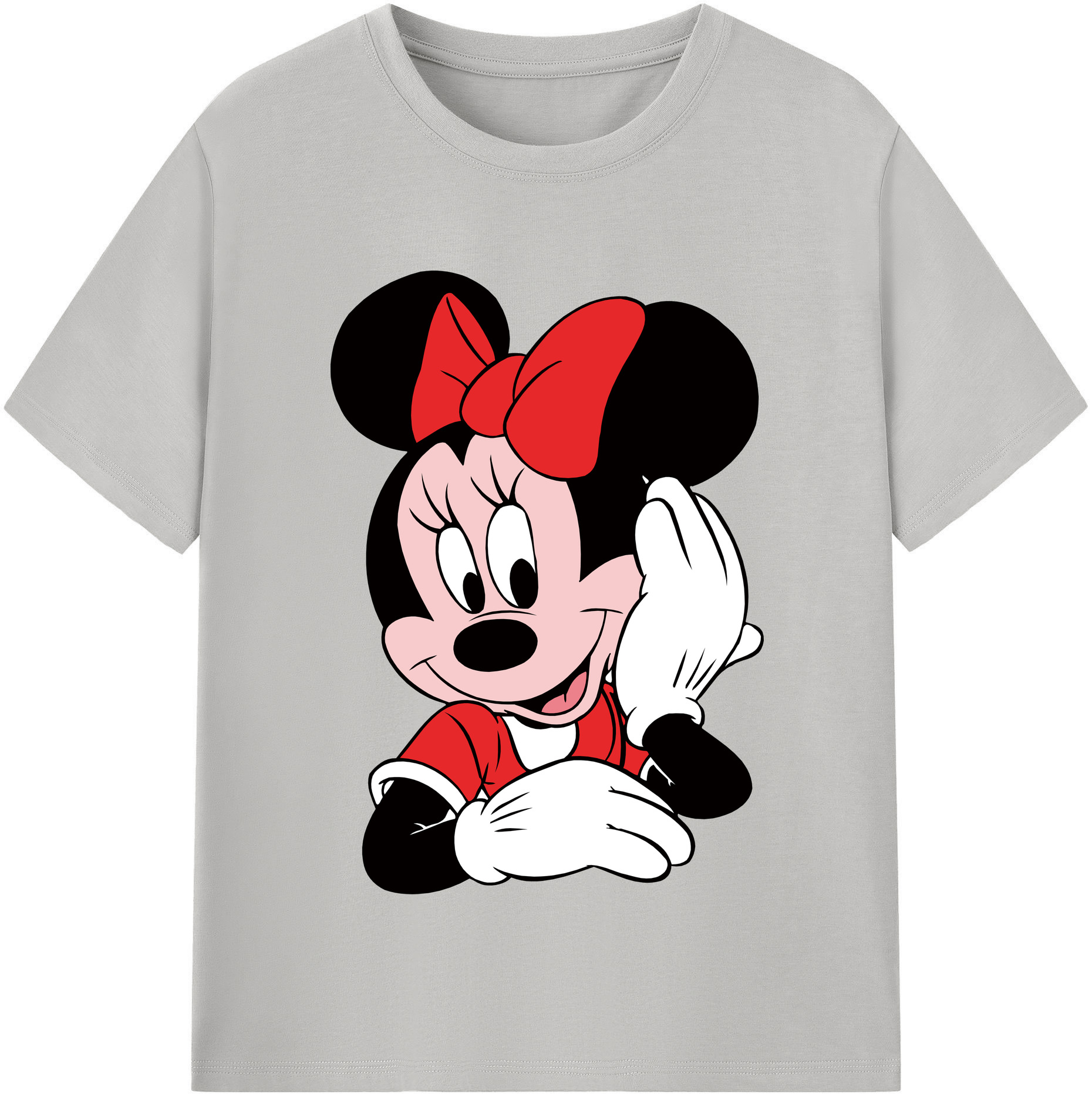（画像用） ミッキーマウス Mickey Mouse レディースカジュアルプリントTシャツ（綿100％）