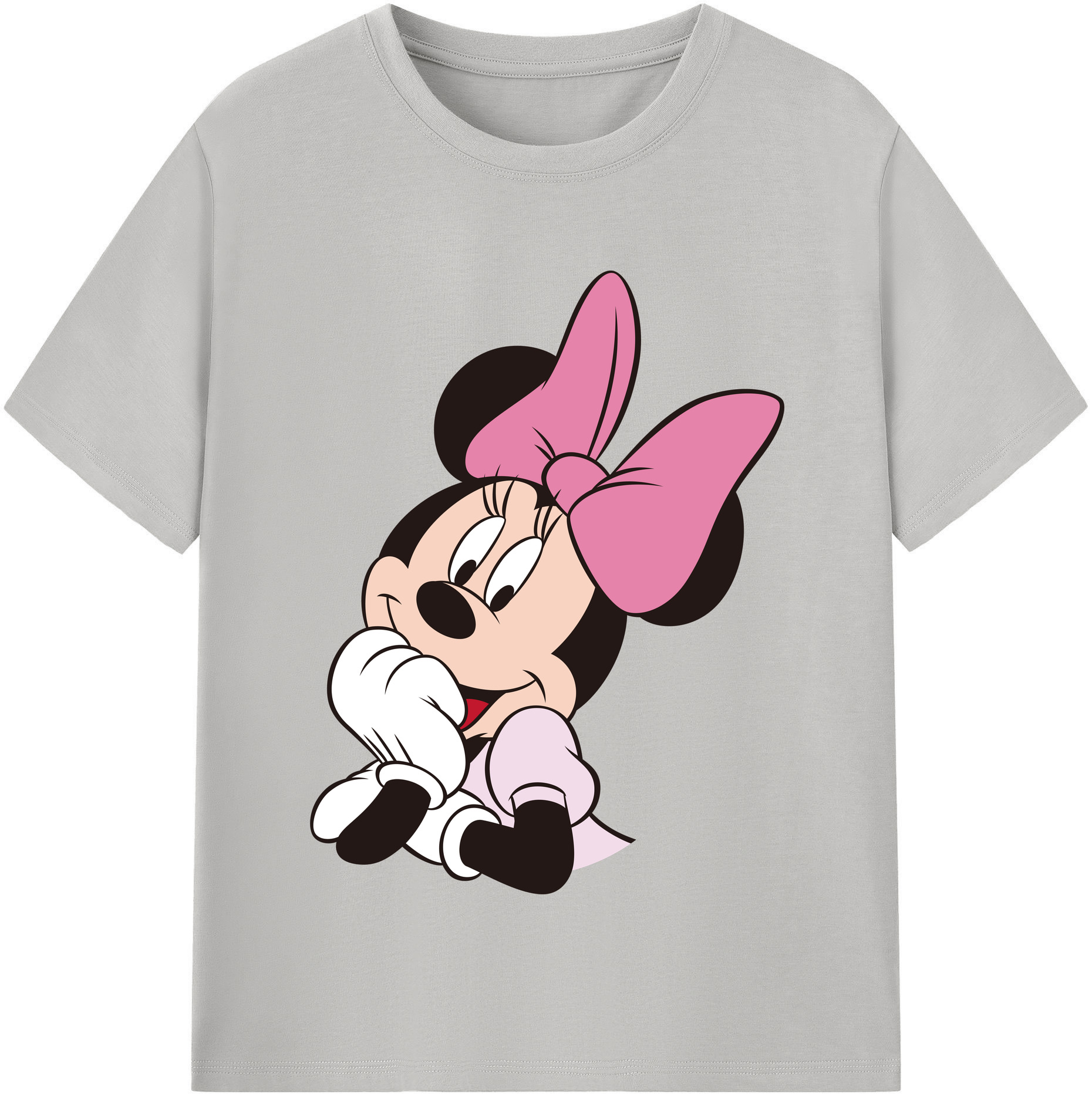 （画像用） ミッキーマウス Mickey Mouse レディースカジュアルプリントTシャツ（綿100％）