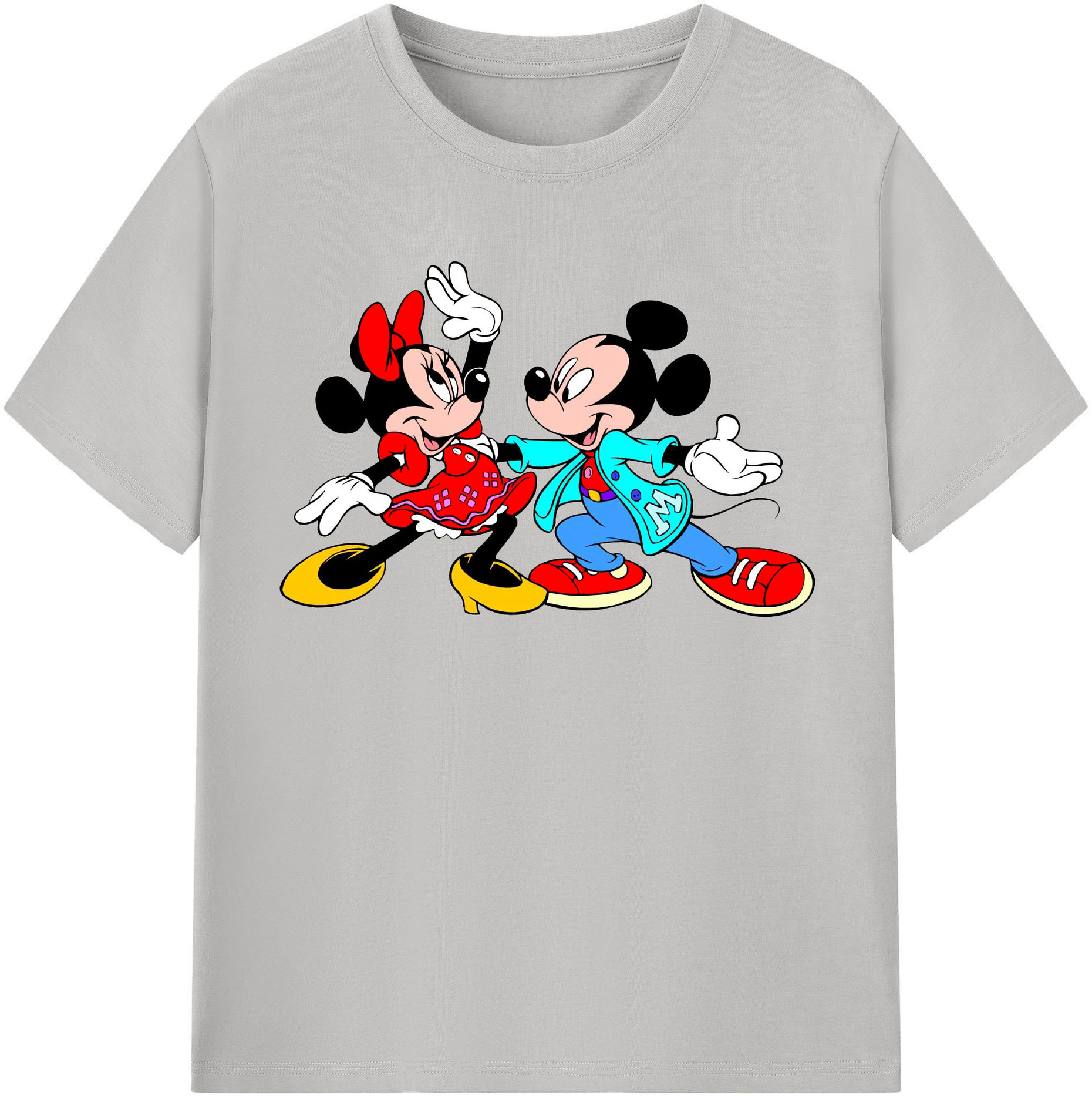 （画像用） ミッキーマウス Mickey Mouse レディースカジュアルプリントTシャツ（綿100％）