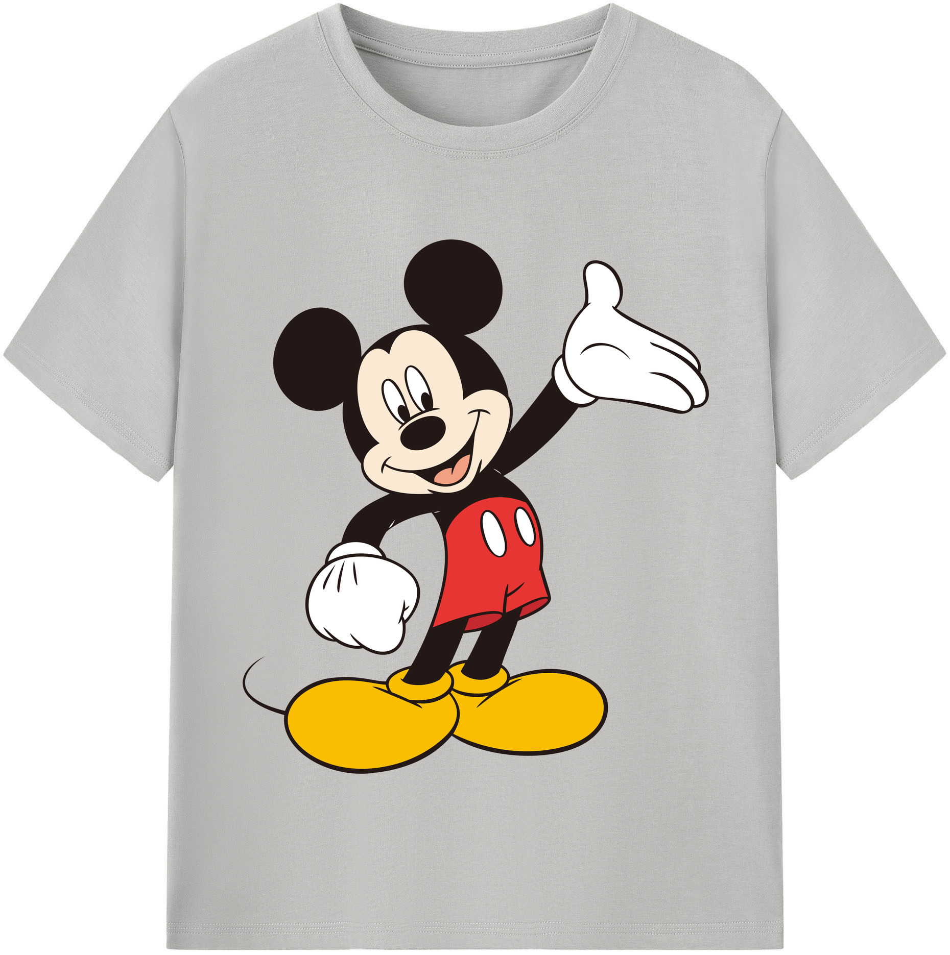 （画像用） ミッキーマウス Mickey Mouse レディースカジュアルプリントTシャツ（綿100％）