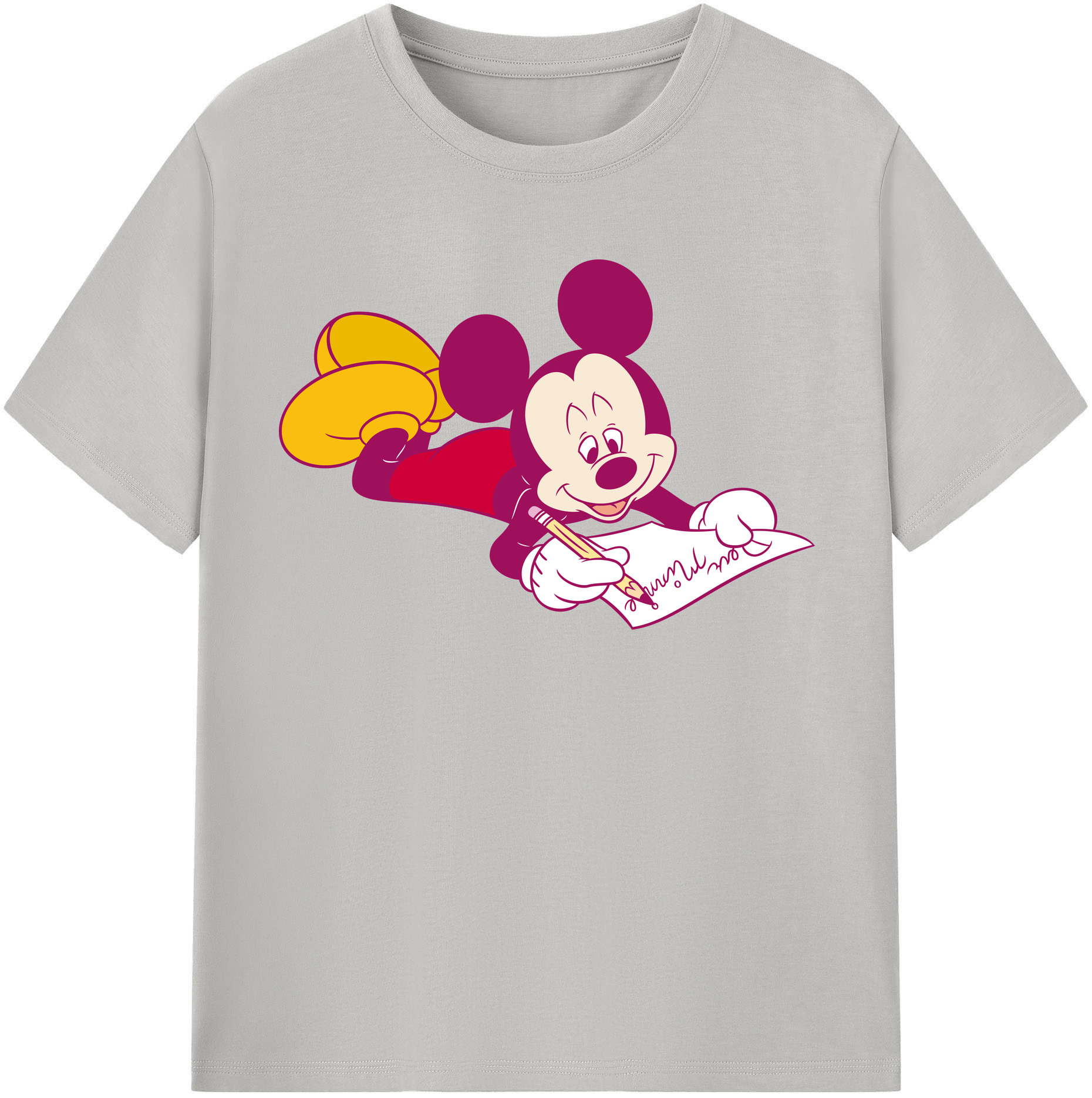 （画像用） ミッキーマウス Mickey Mouse レディースカジュアルプリントTシャツ（綿100％）