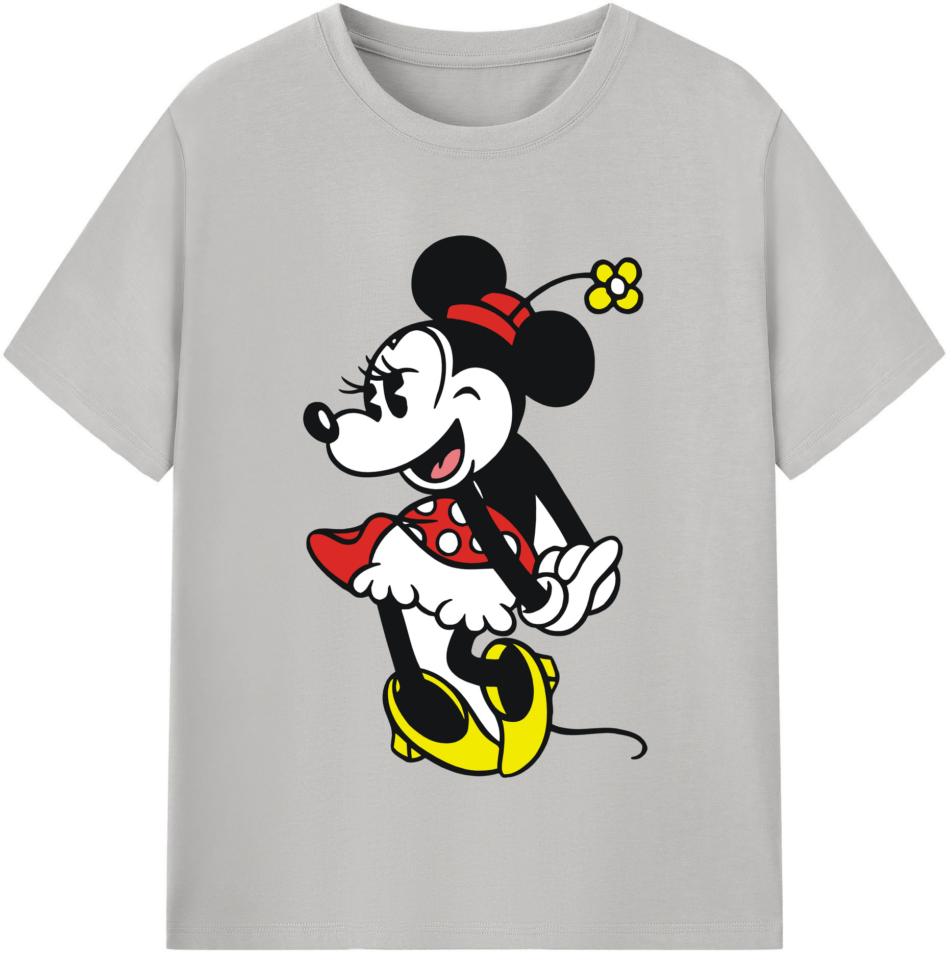 （画像用） ミッキーマウス Mickey Mouse レディースカジュアルプリントTシャツ（綿100％）
