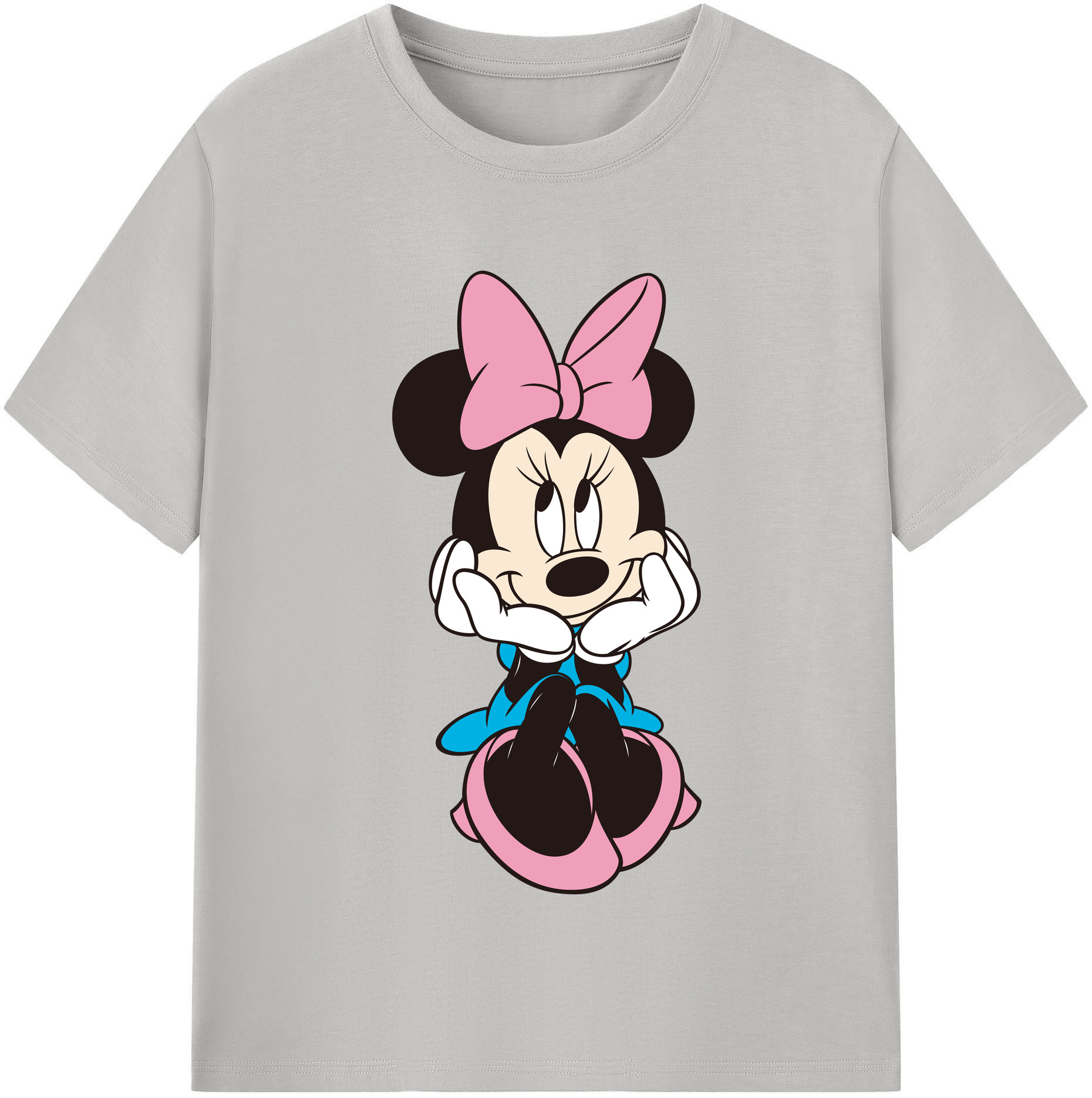 （画像用） ミッキーマウス Mickey Mouse レディースカジュアルプリントTシャツ（綿100％）