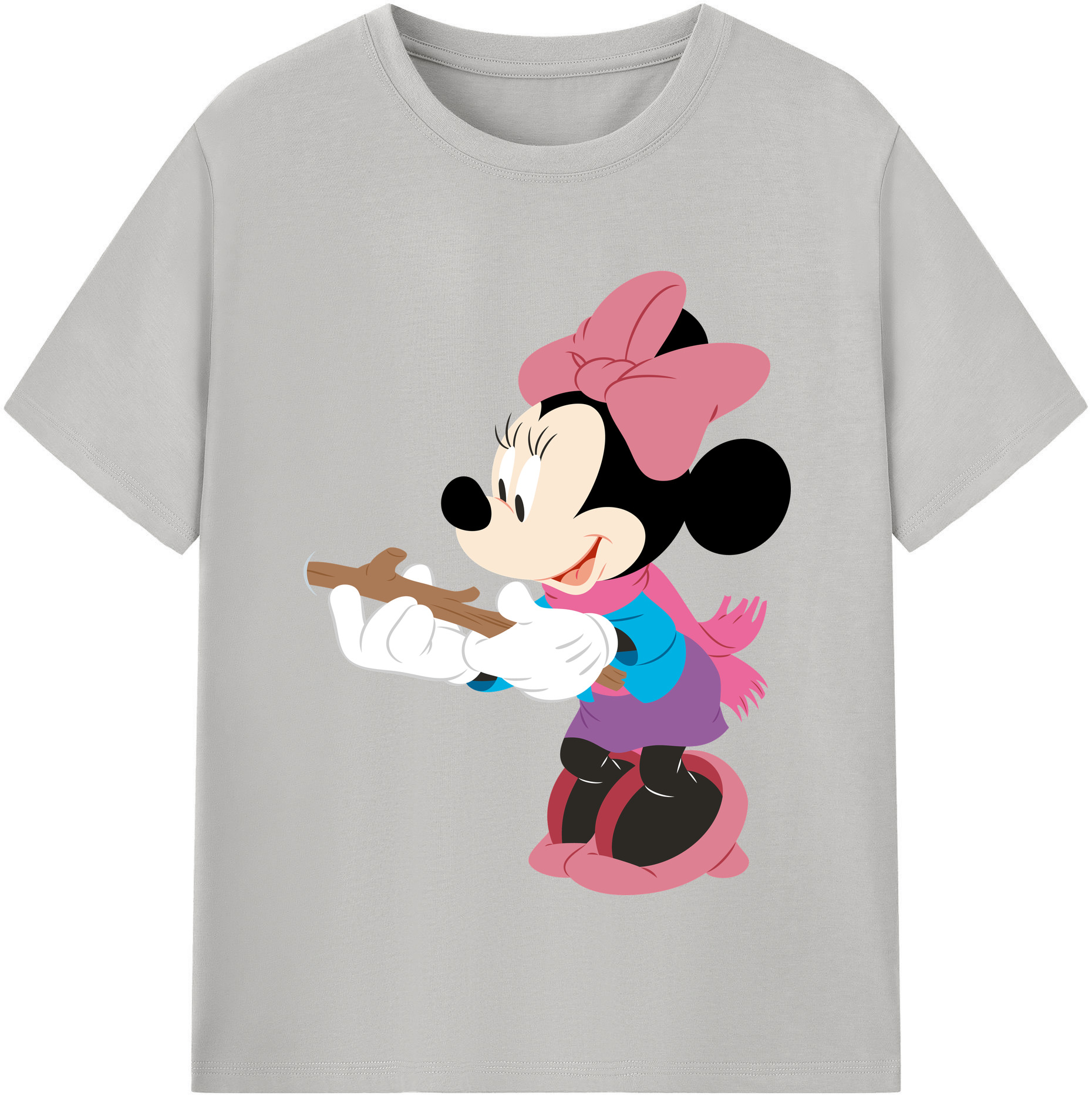 （画像用） ミッキーマウス Mickey Mouse レディースカジュアルプリントTシャツ（綿100％）