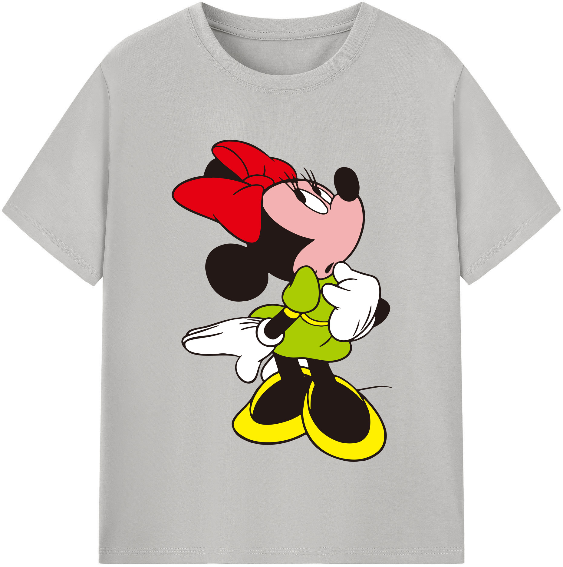 （画像用） ミッキーマウス Mickey Mouse レディースカジュアルプリントTシャツ（綿100％）