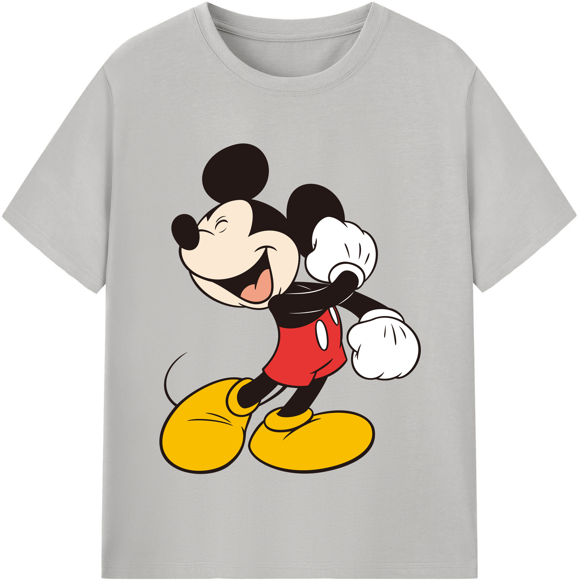 （画像用） ミッキーマウス Mickey Mouse レディースカジュアルプリントTシャツ（綿100％）