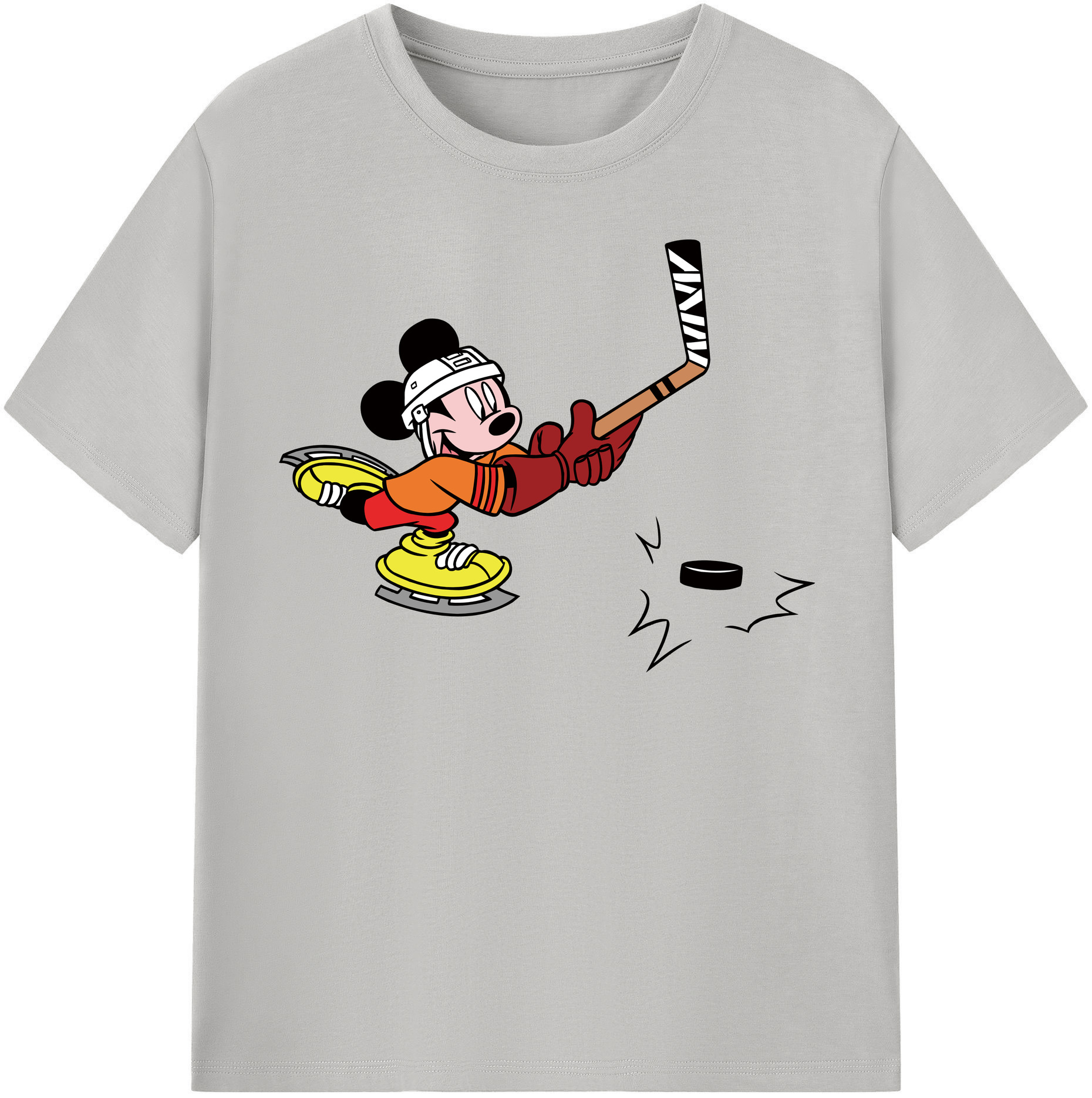 （画像用） ミッキーマウス Mickey Mouse レディースカジュアルプリントTシャツ（綿100％）