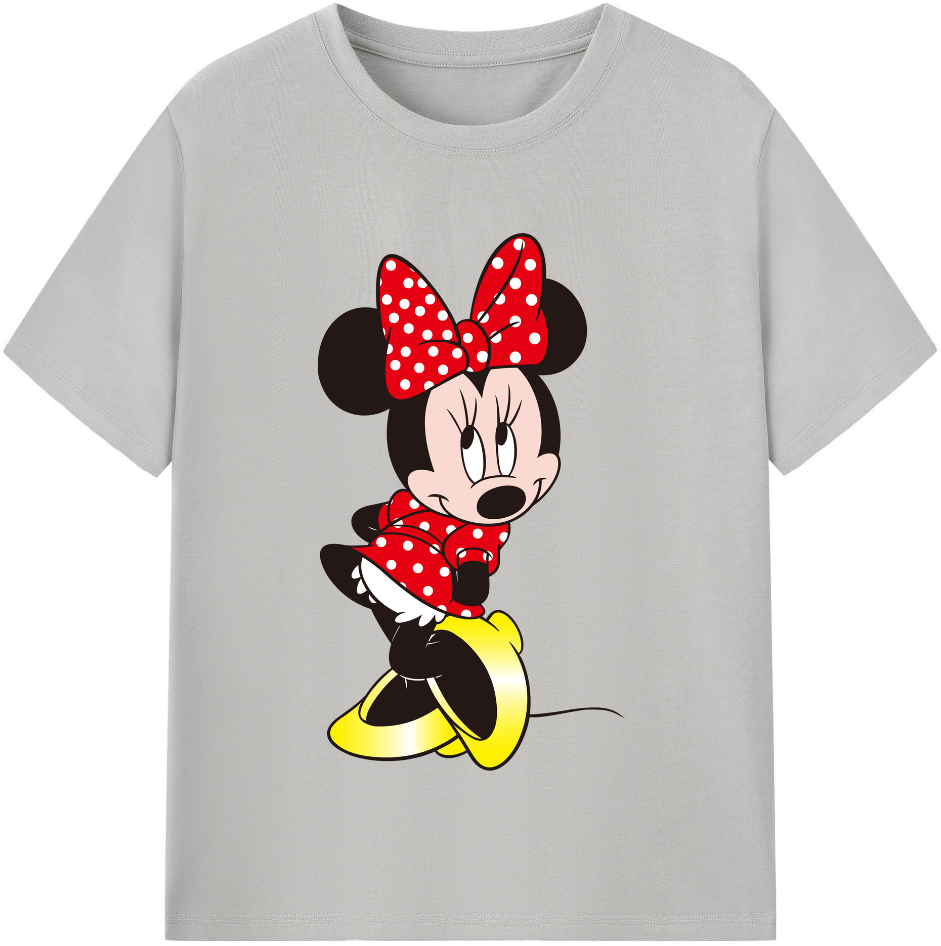 （画像用） ミッキーマウス Mickey Mouse レディースカジュアルプリントTシャツ（綿100％）