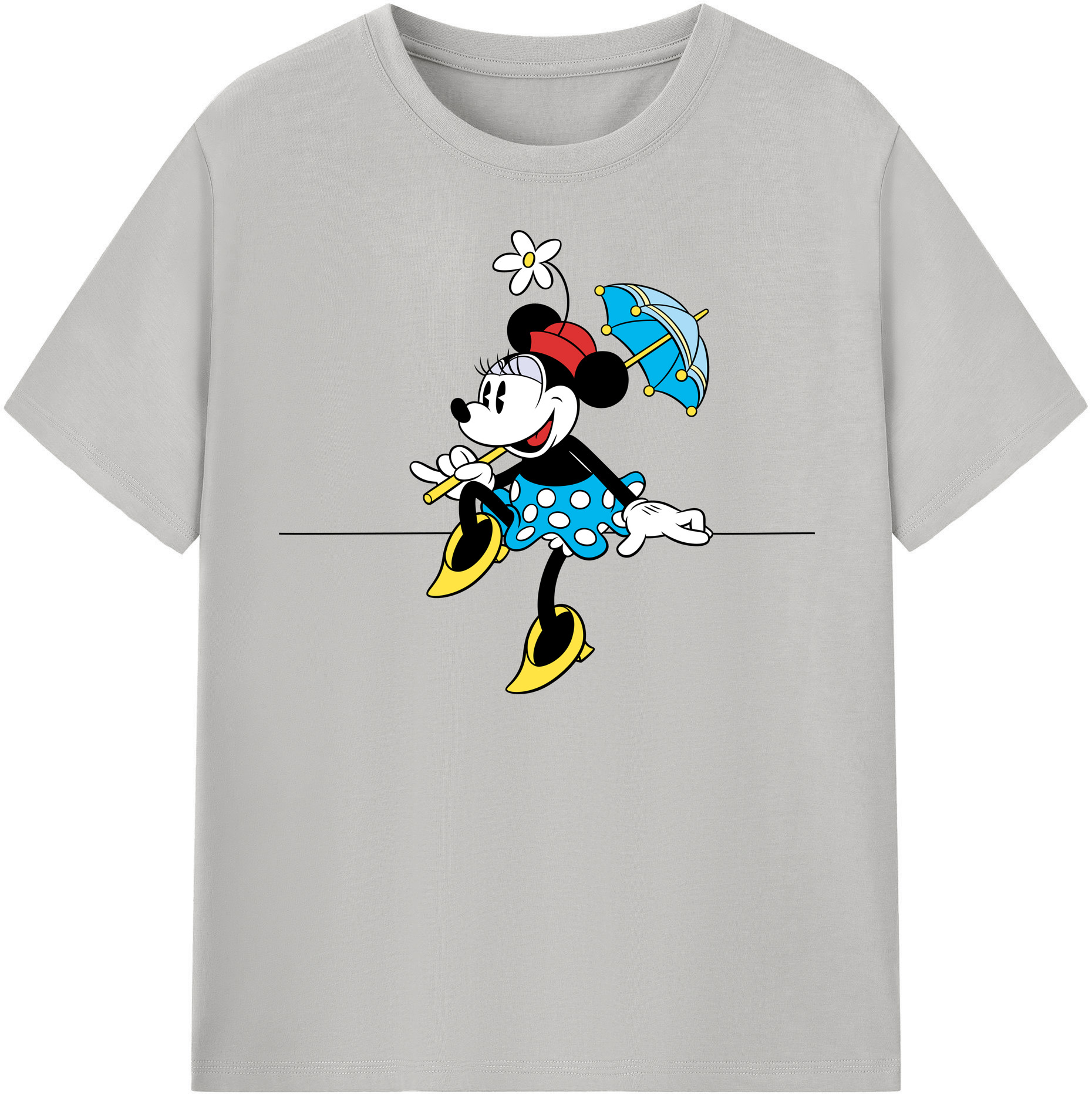 （画像用） ミッキーマウス Mickey Mouse レディースカジュアルプリントTシャツ（綿100％）
