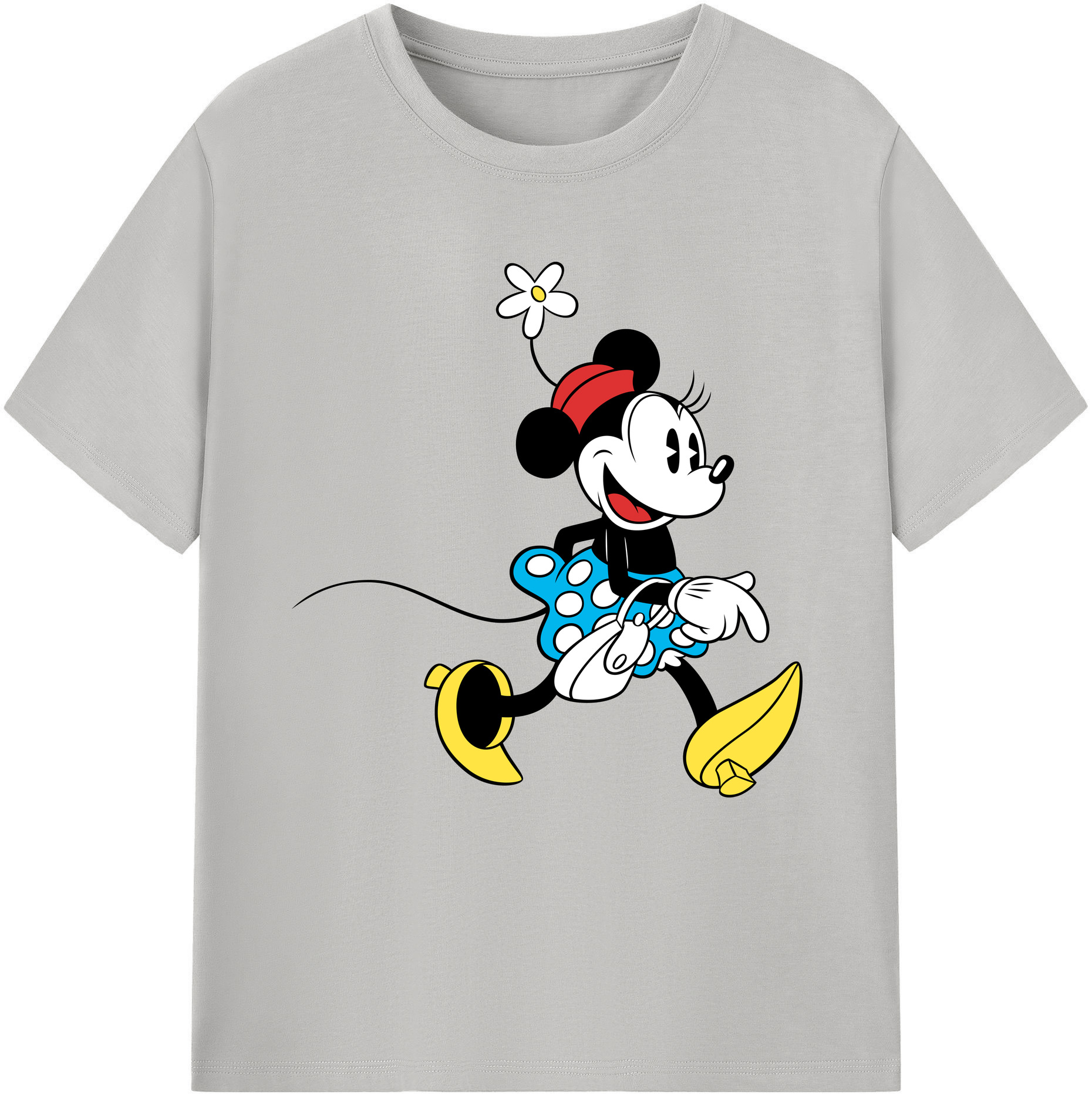 （画像用） ミッキーマウス Mickey Mouse レディースカジュアルプリントTシャツ（綿100％）
